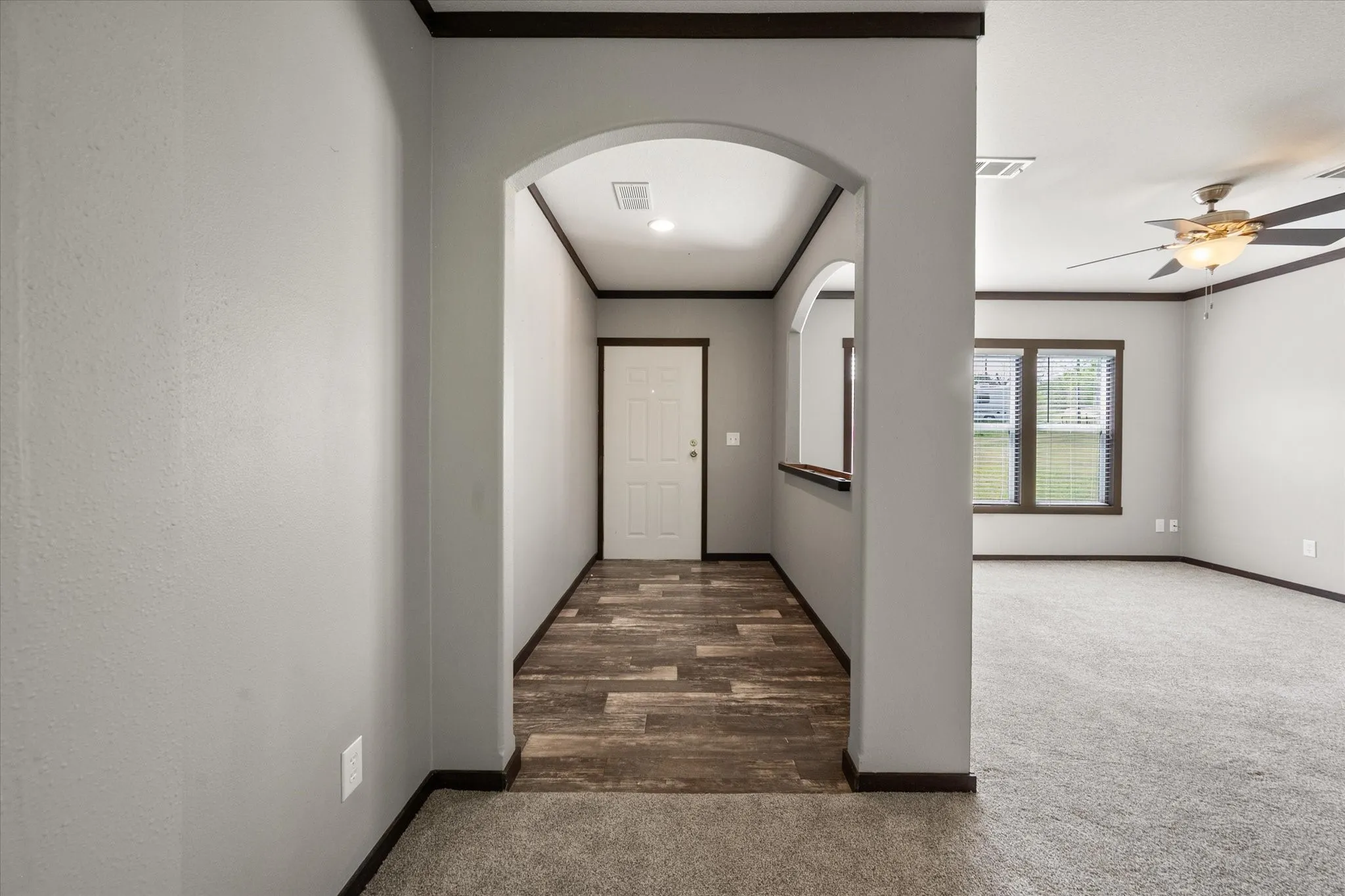 Spacious entry leads right into the living room.