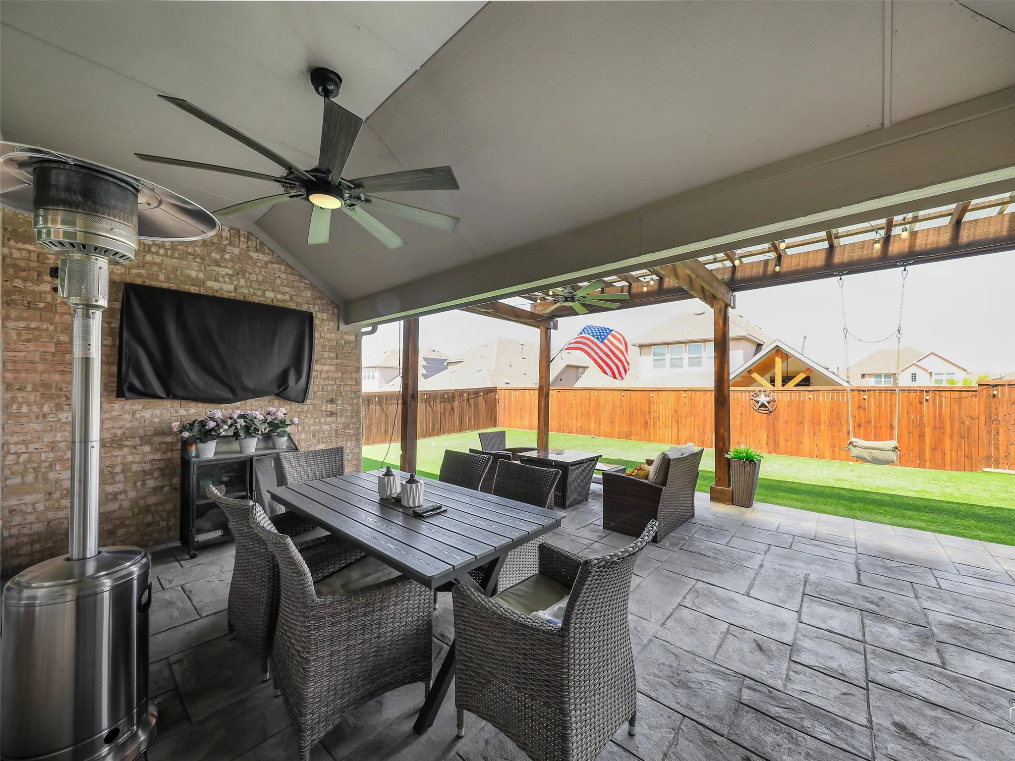 Outdoor Living on this Beautifully Done Enlarged Patio with Extended Gazebo and Plenty of Space for Entertaining and Relaxing