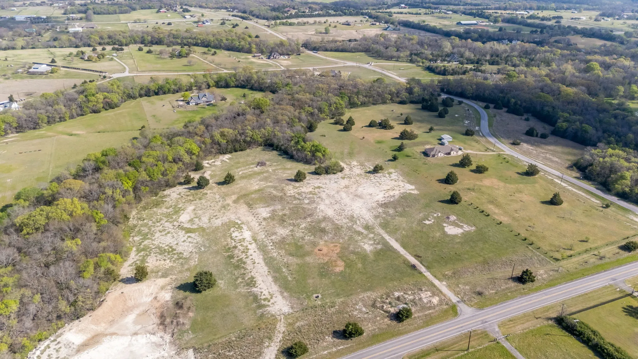 Aerial view of 11 acre lot.