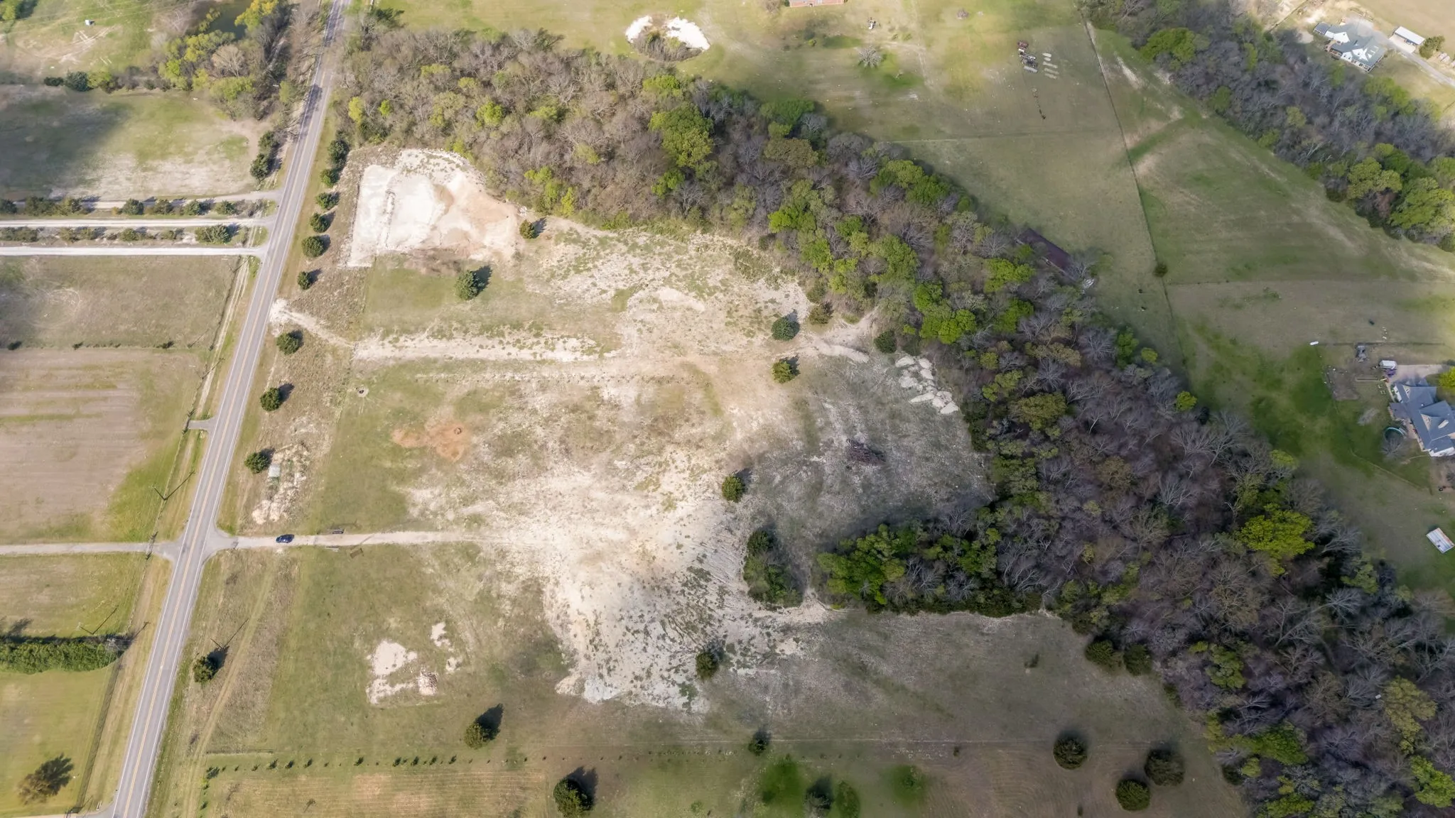 Aerial view of 11 acre lot.