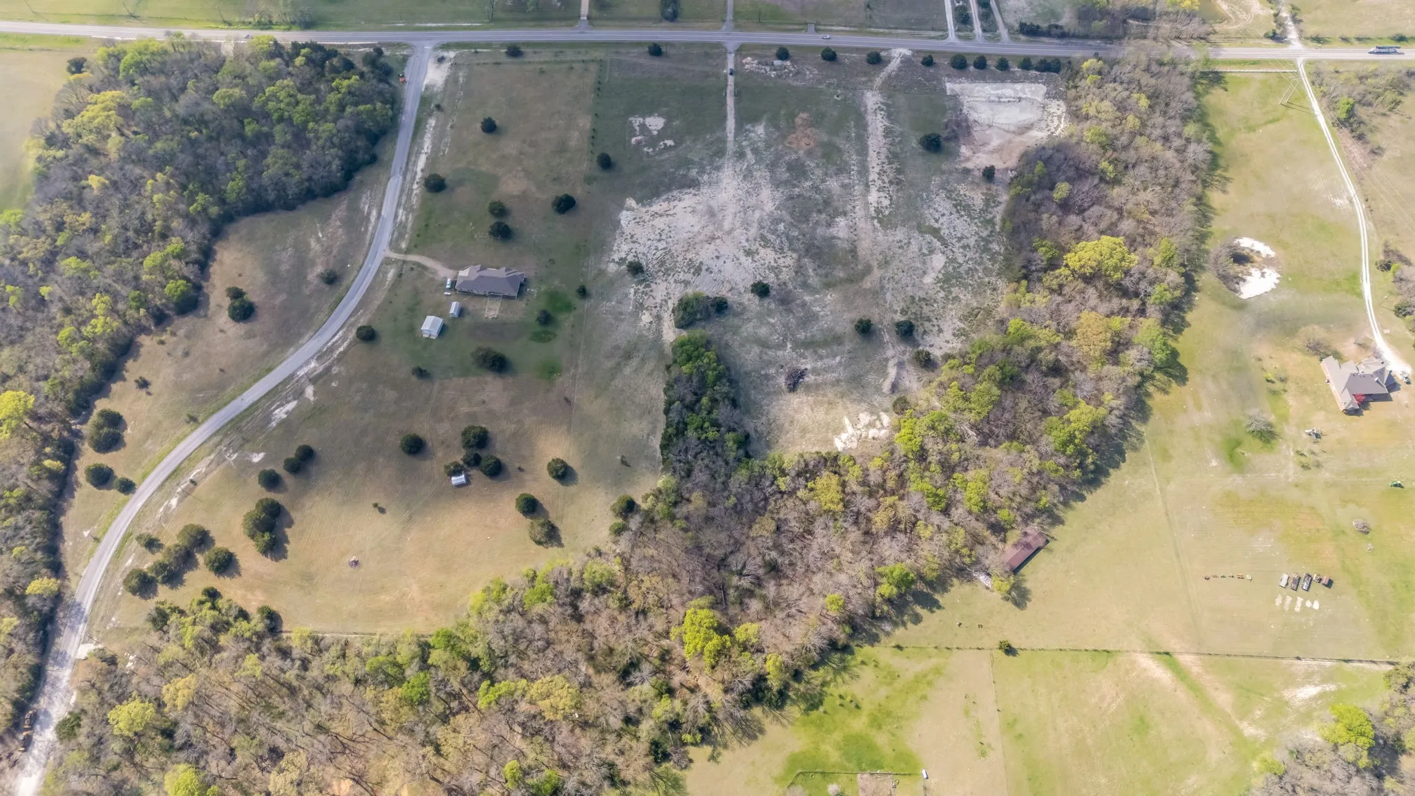 Aerial view of 11 acre lot.