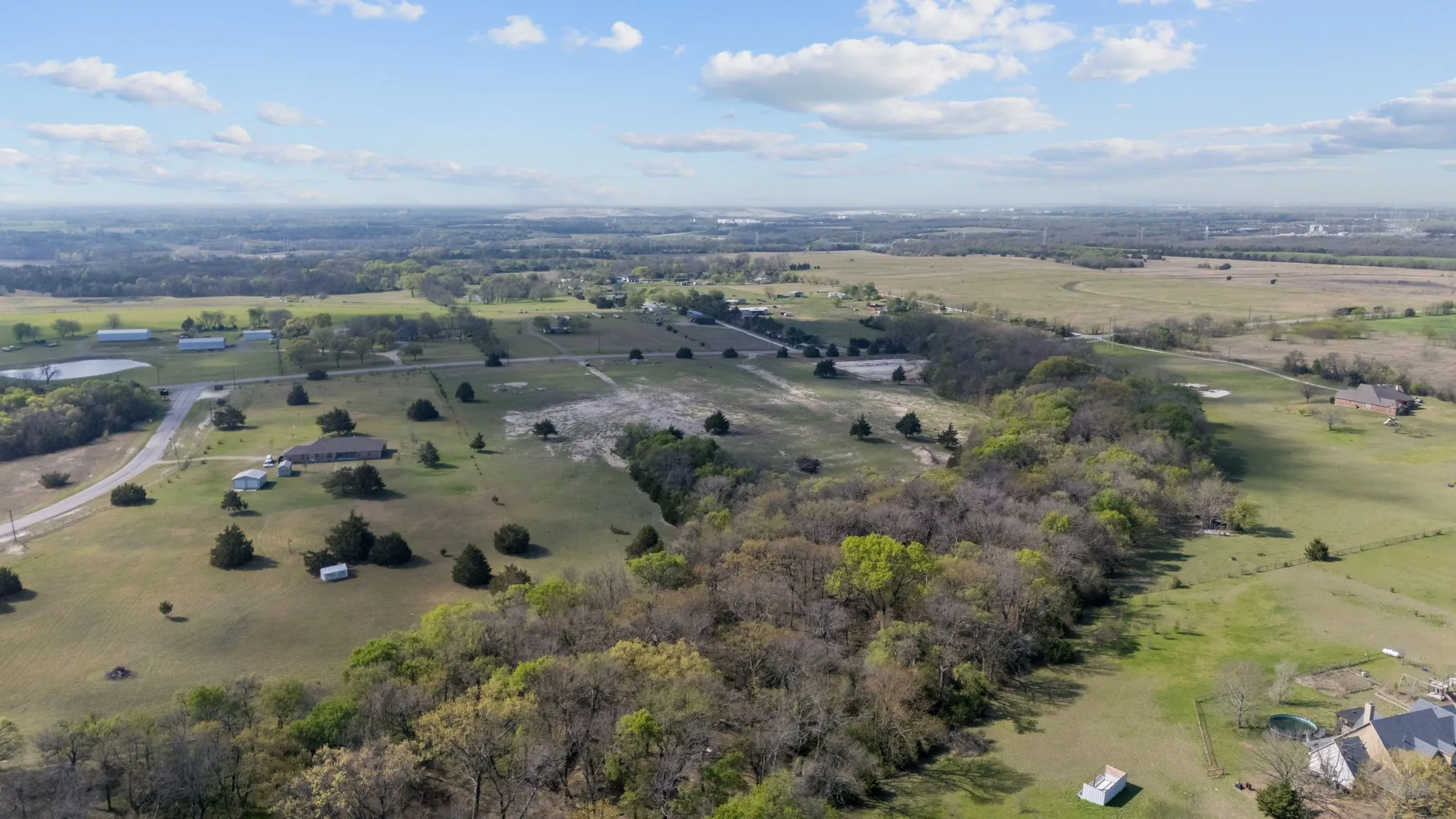 Aerial view of 11 acre lot.