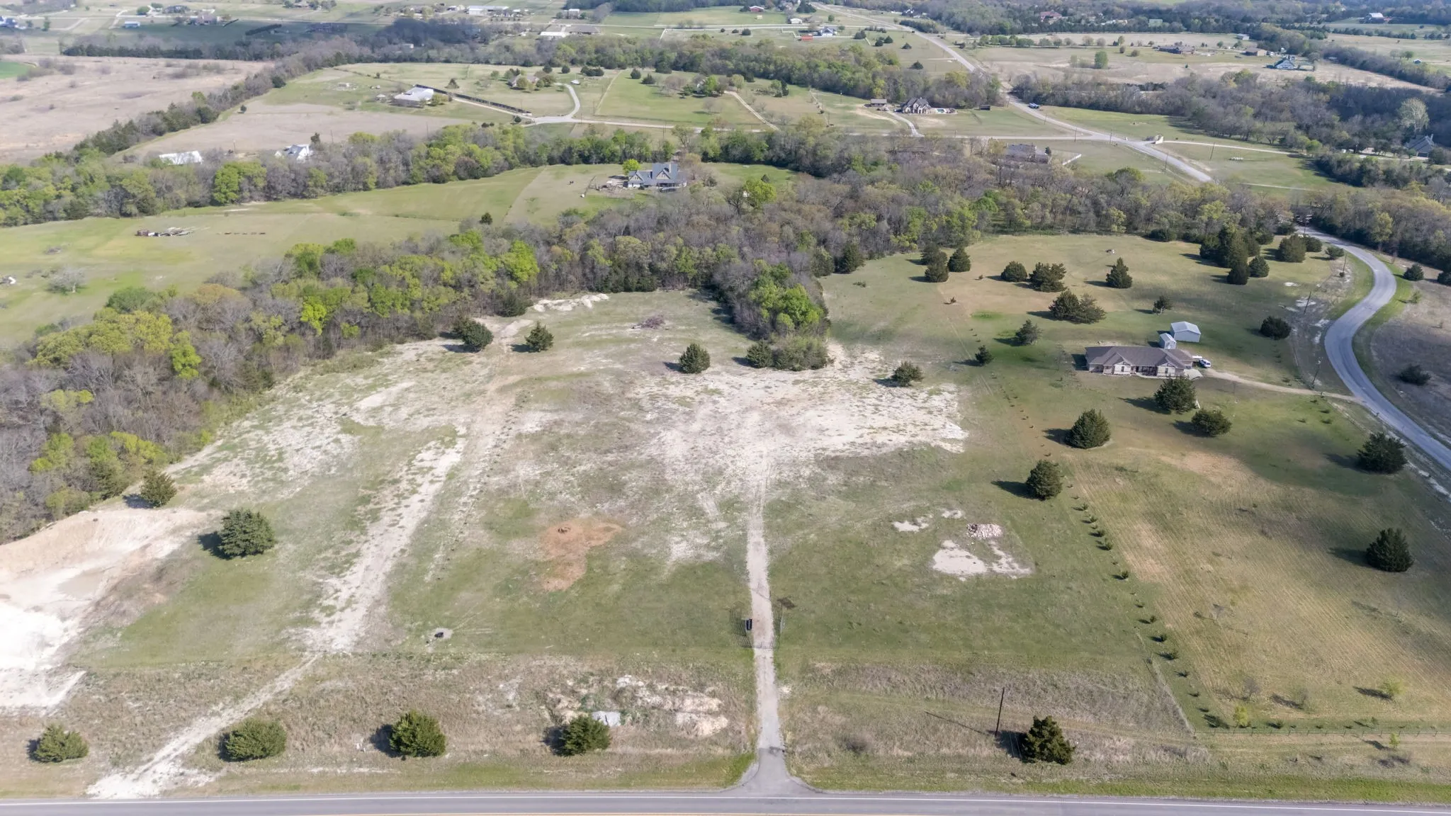 Aerial view of 11 acre lot.