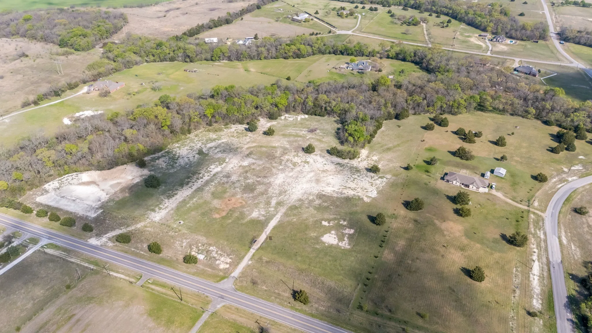 Aerial view of 11 acre lot.
