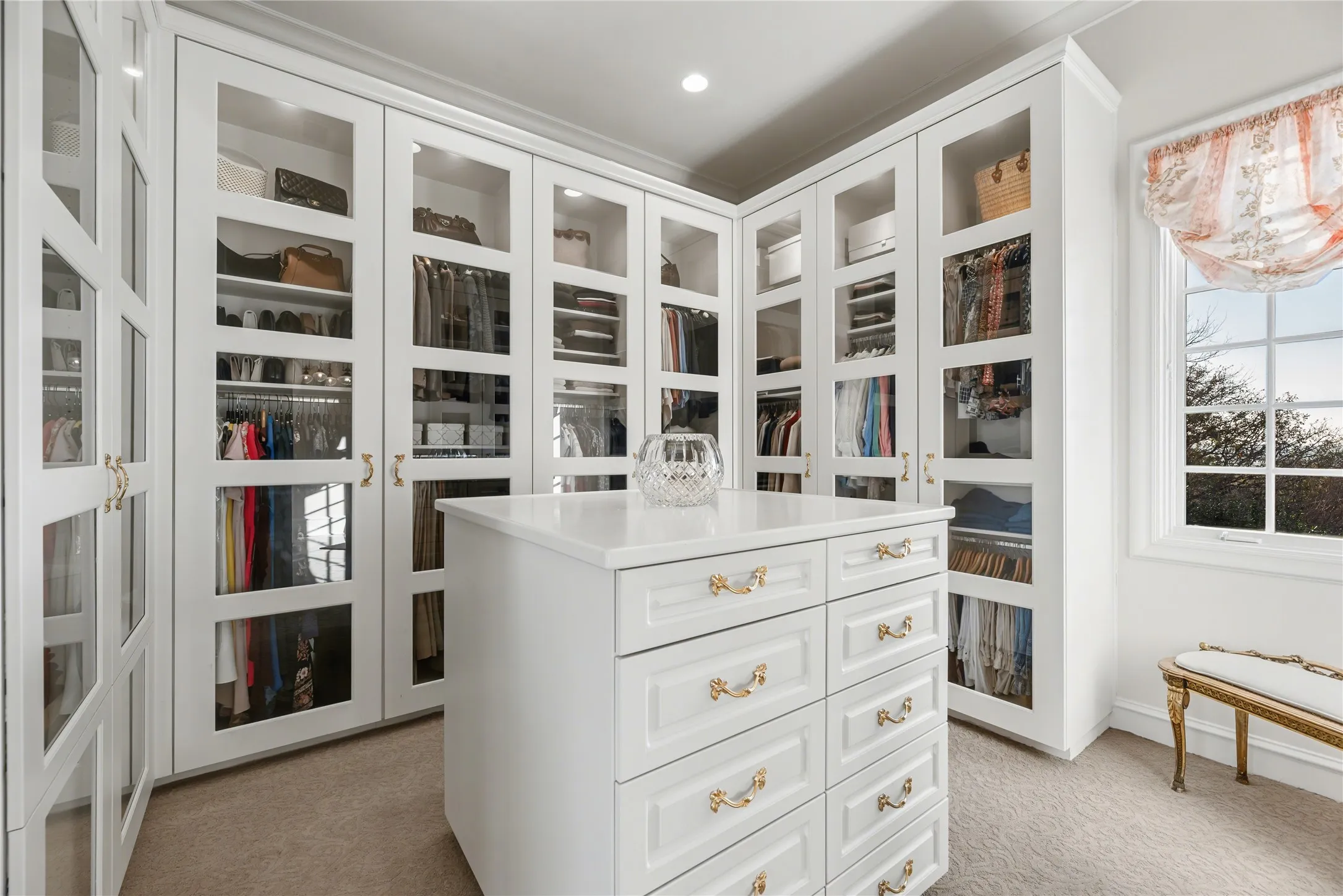 One of two primary closets.