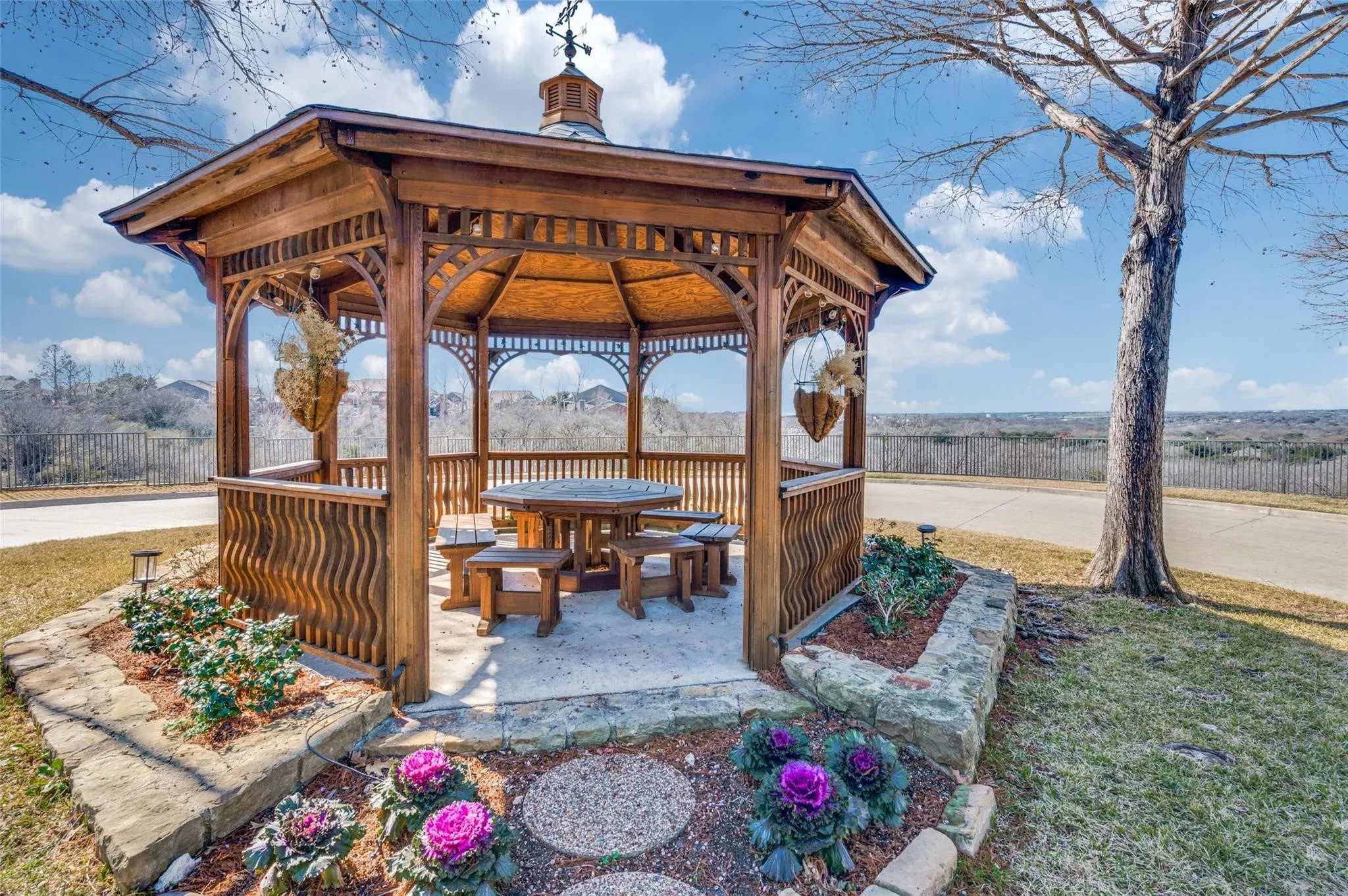Gazebo overlooking the bird sanctuary area