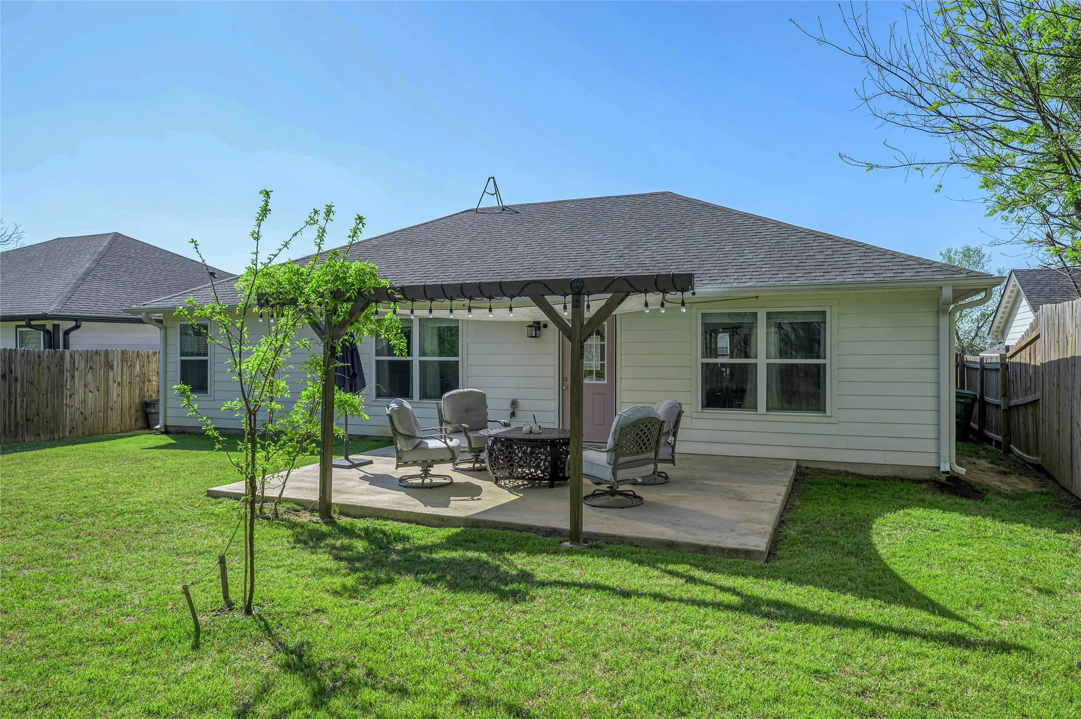 Shaded cover back patio offers a reprieve from the Texas sun, and is great for relaxing and entertaining.