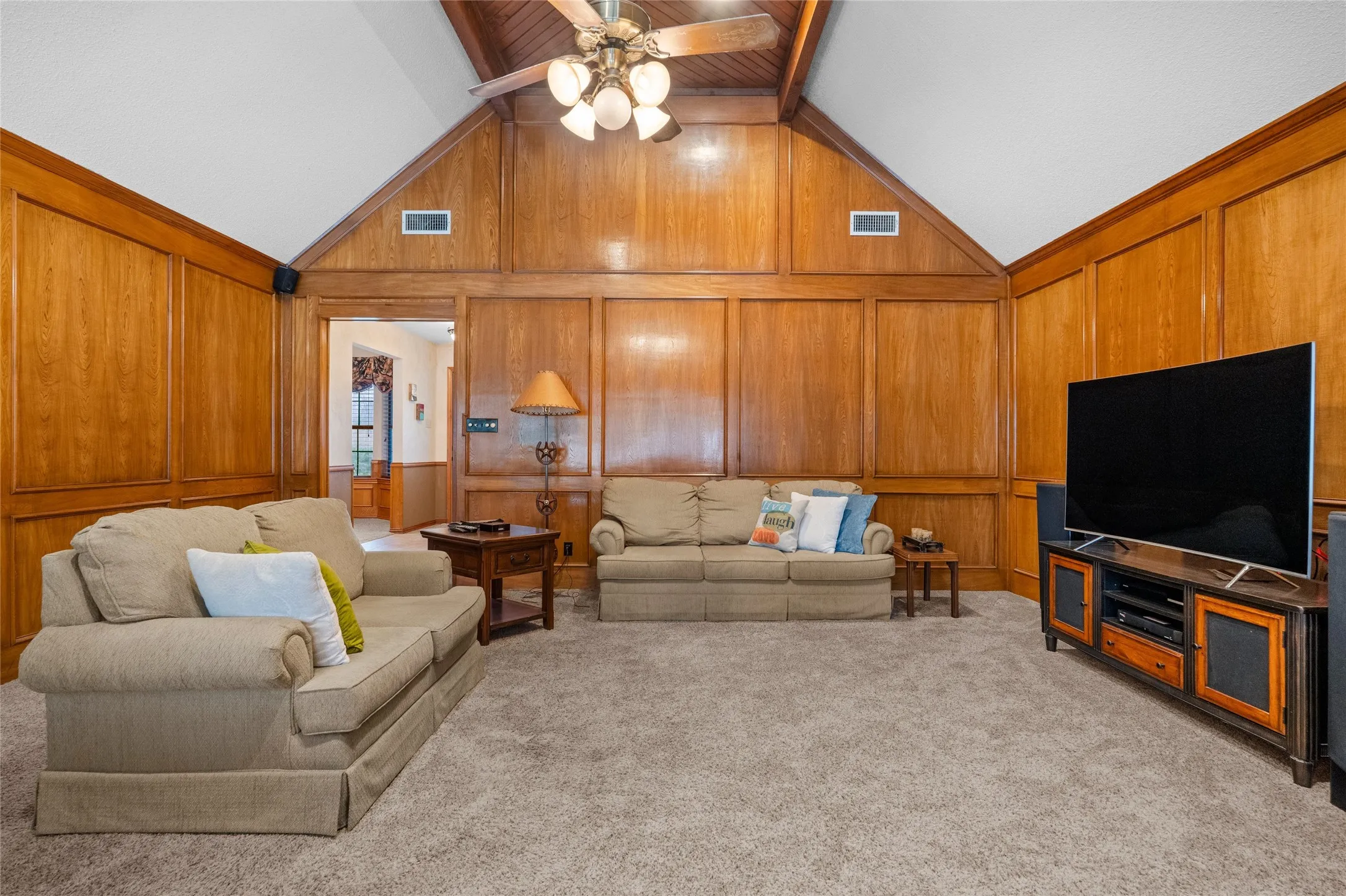 Family Room Beautiful Wood Paneling