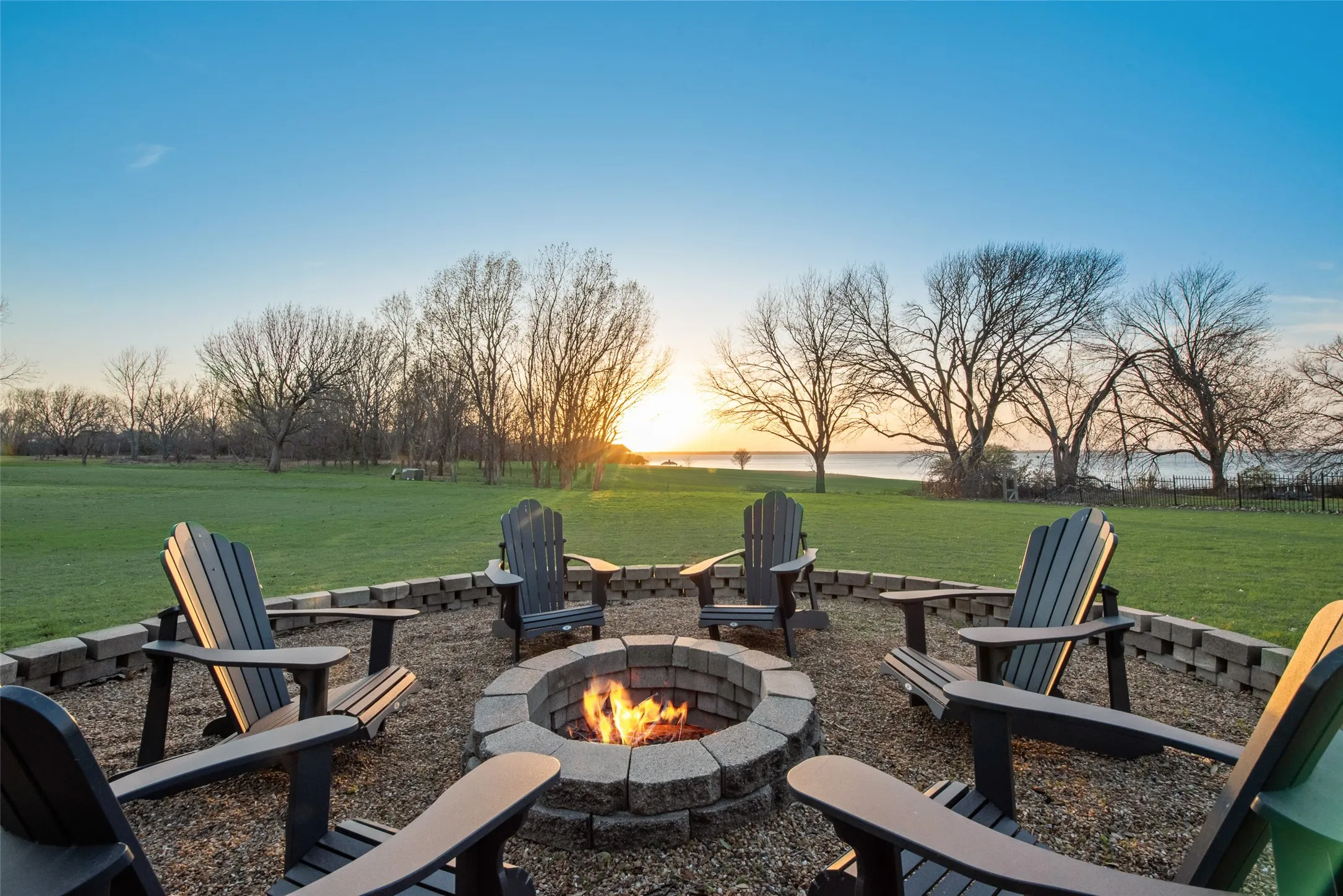 View of Lake Ray Hubbard from fire pit