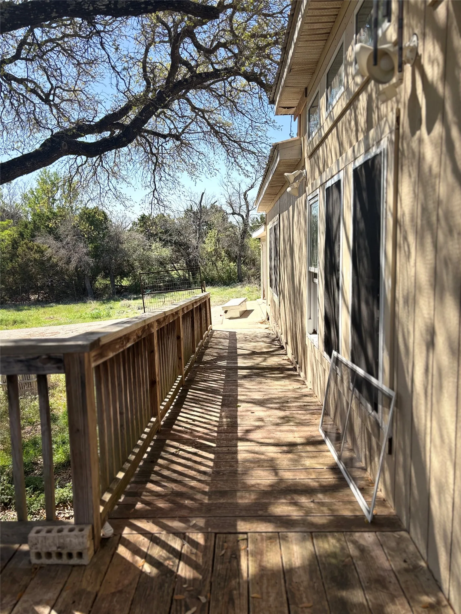 View of wooden deck