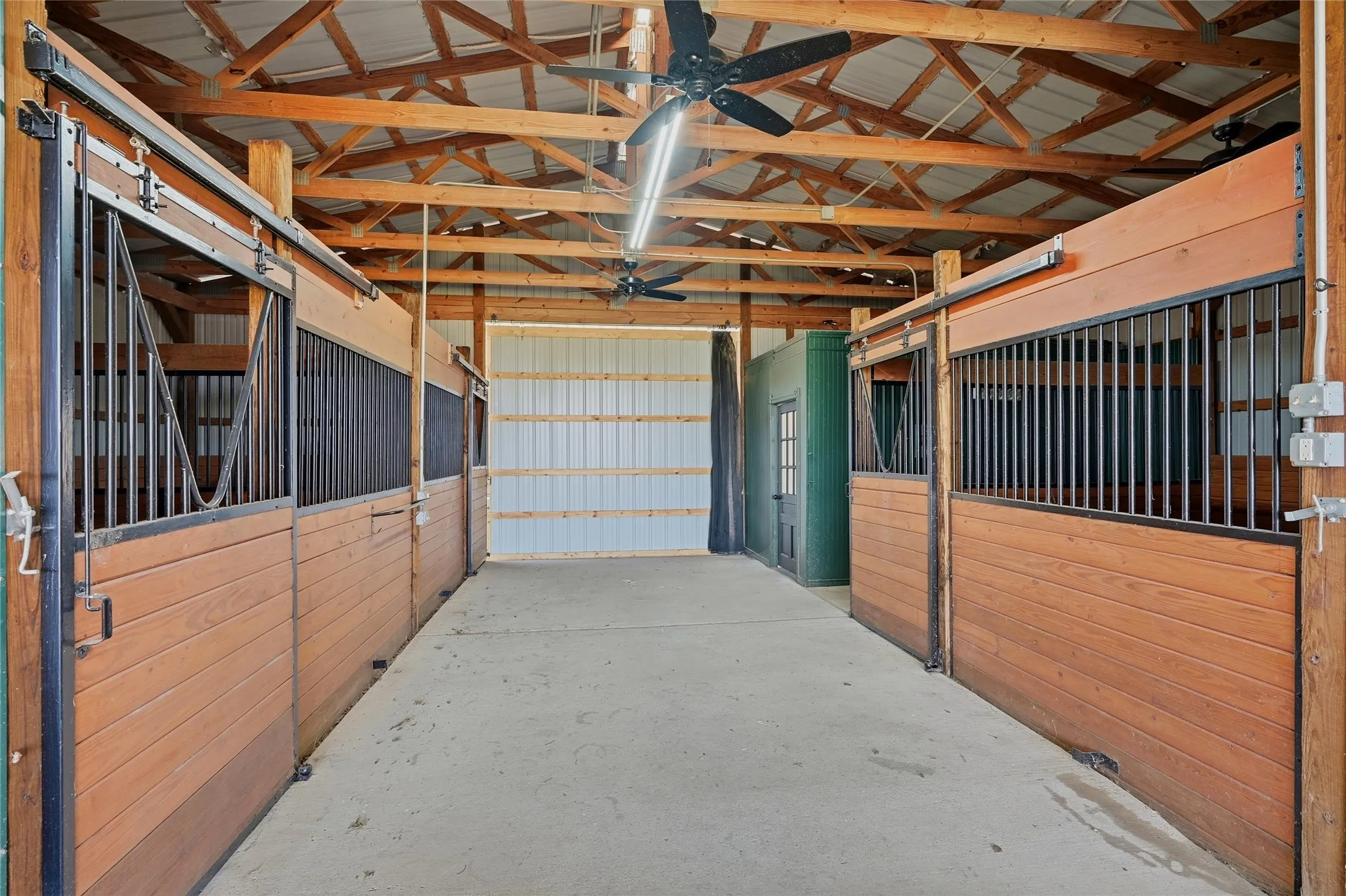 View of horse barn