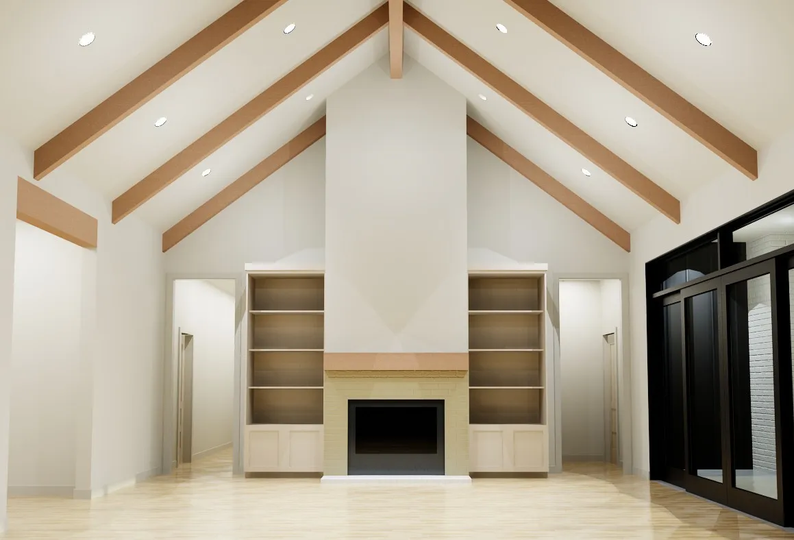 Rendered representation of living room