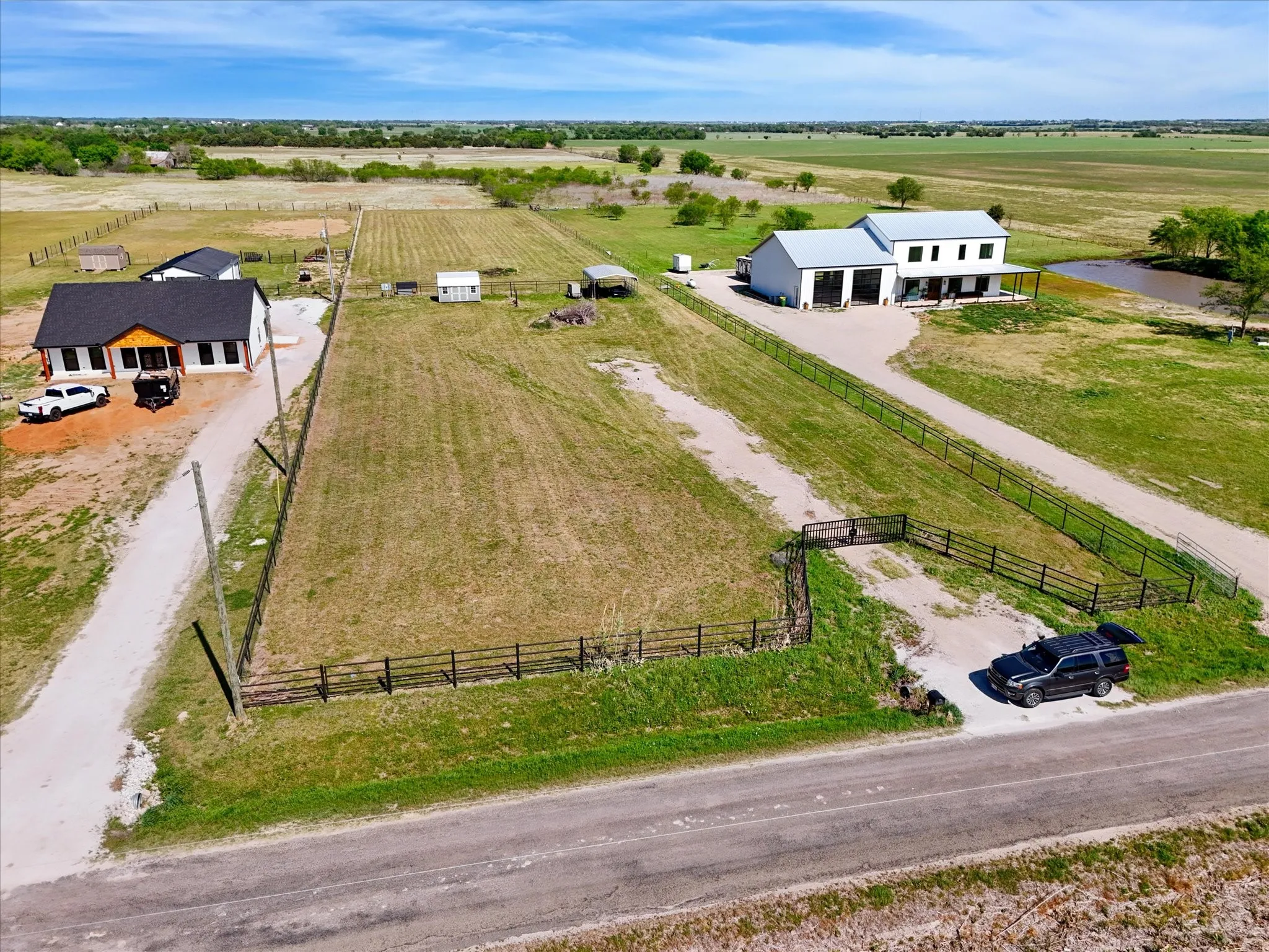 Aerial view from roadway