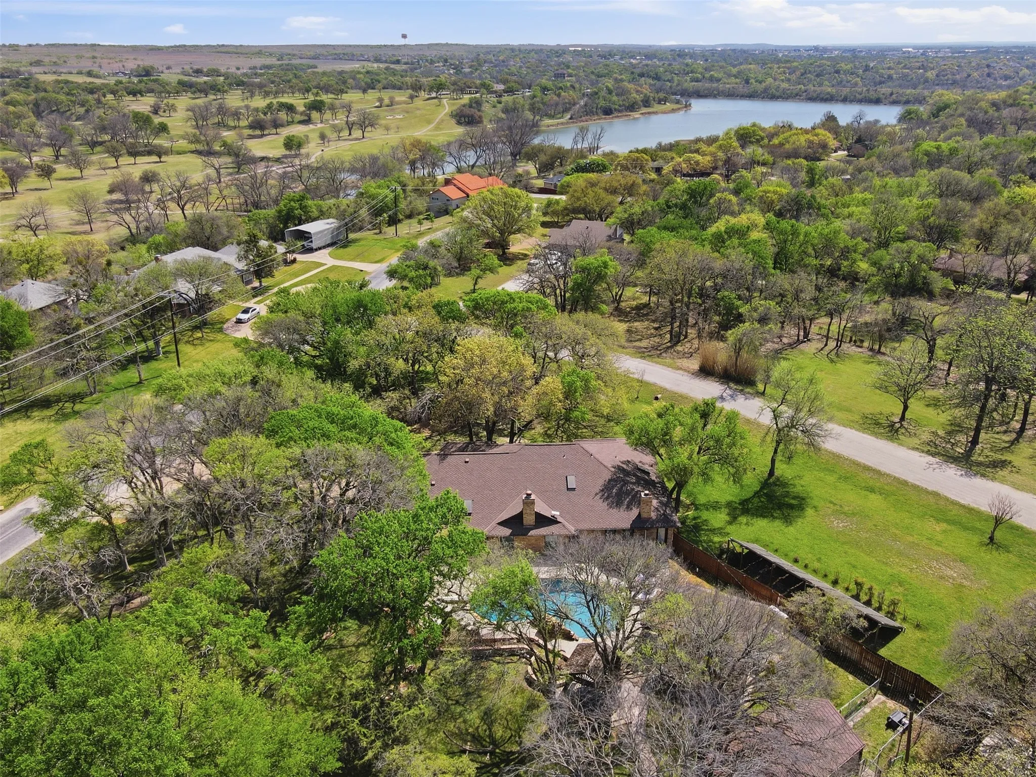 Looking southeast with Squaw Creek Golf Course and reservoir in distance.