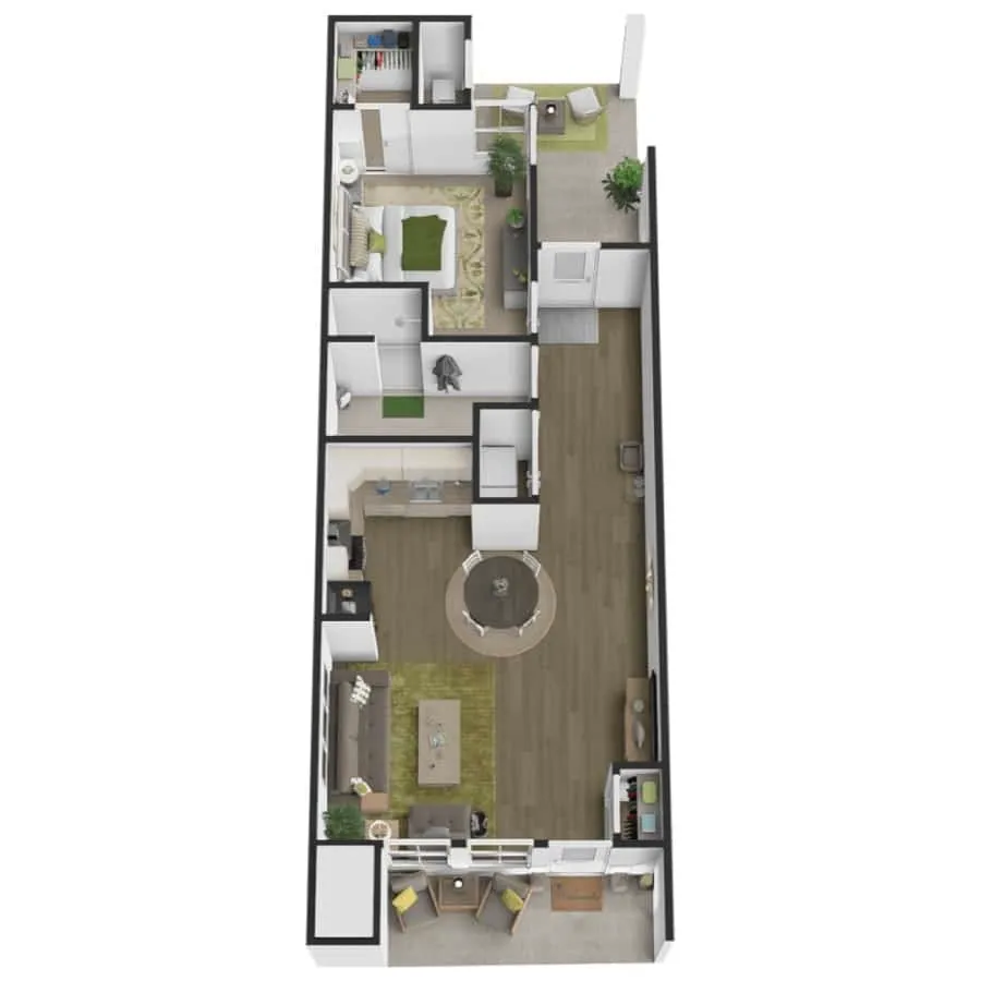 1 Bedroom Deluxe Floor Plan