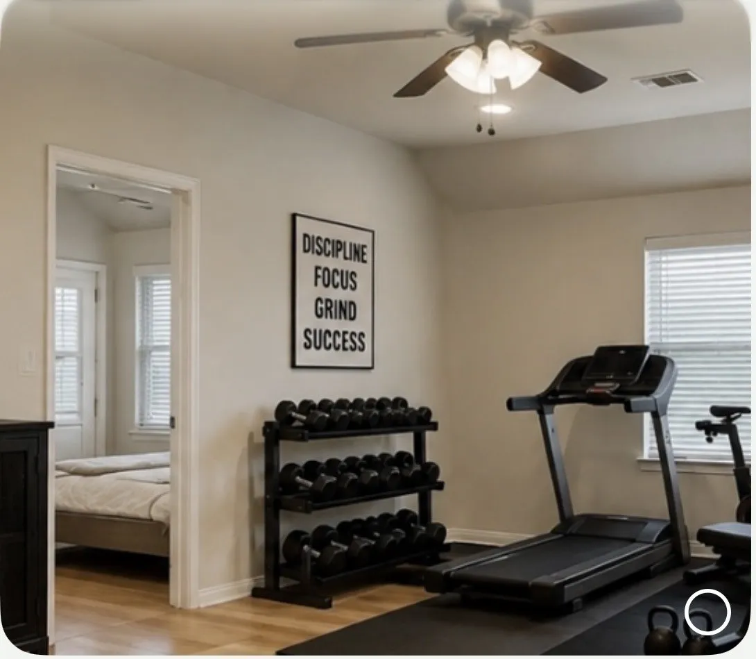 loft area- virtually staged workout room