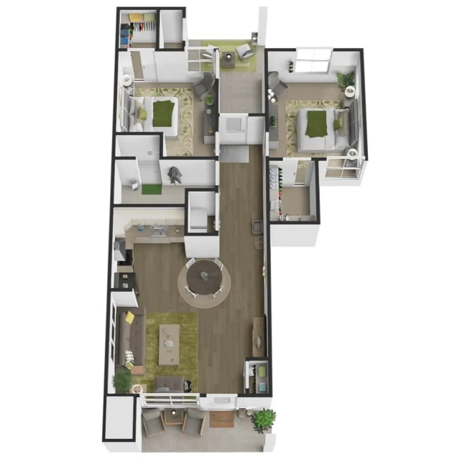 2 Bedroom Floor Plan