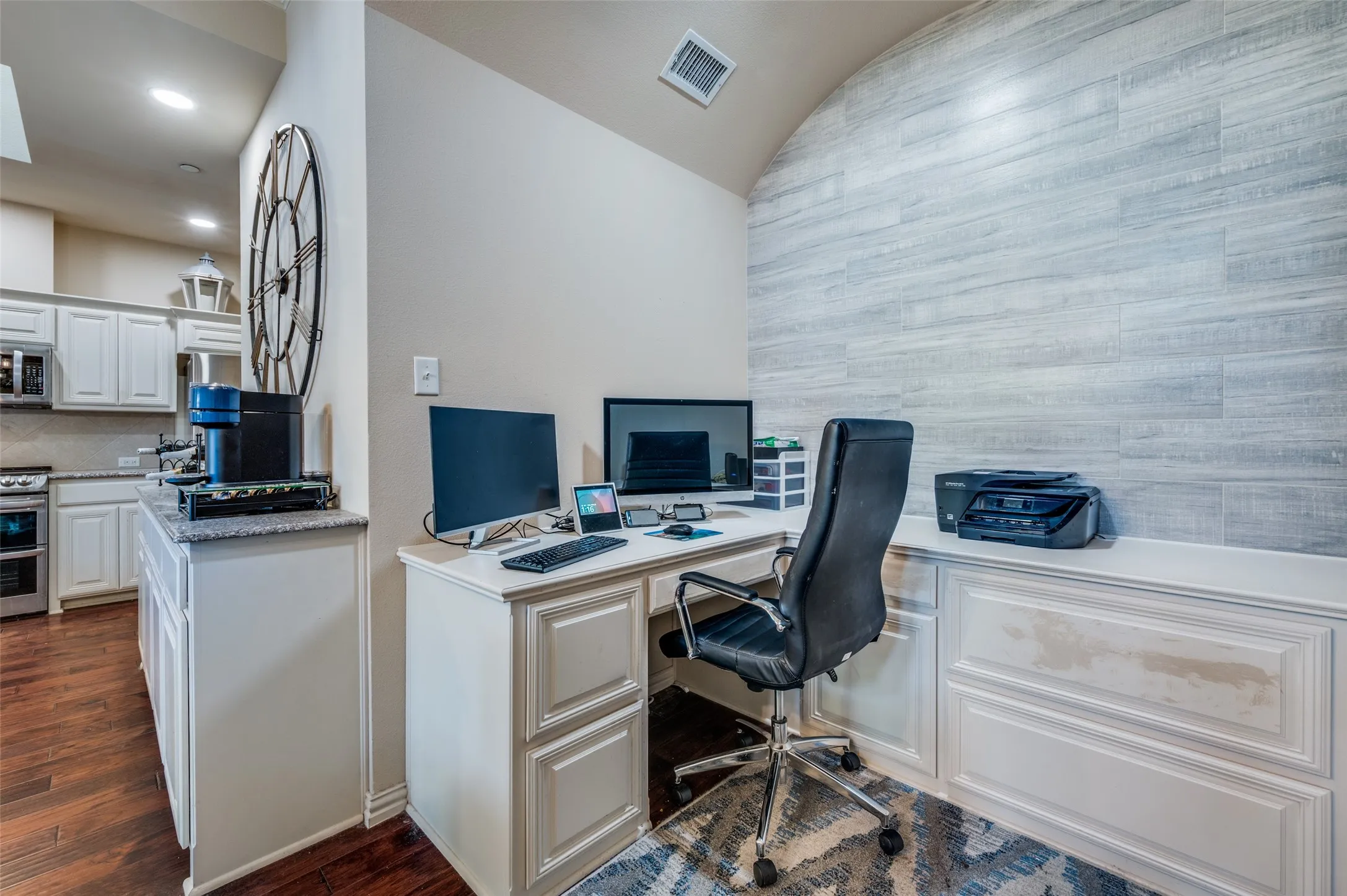 Office nook in kitchen.