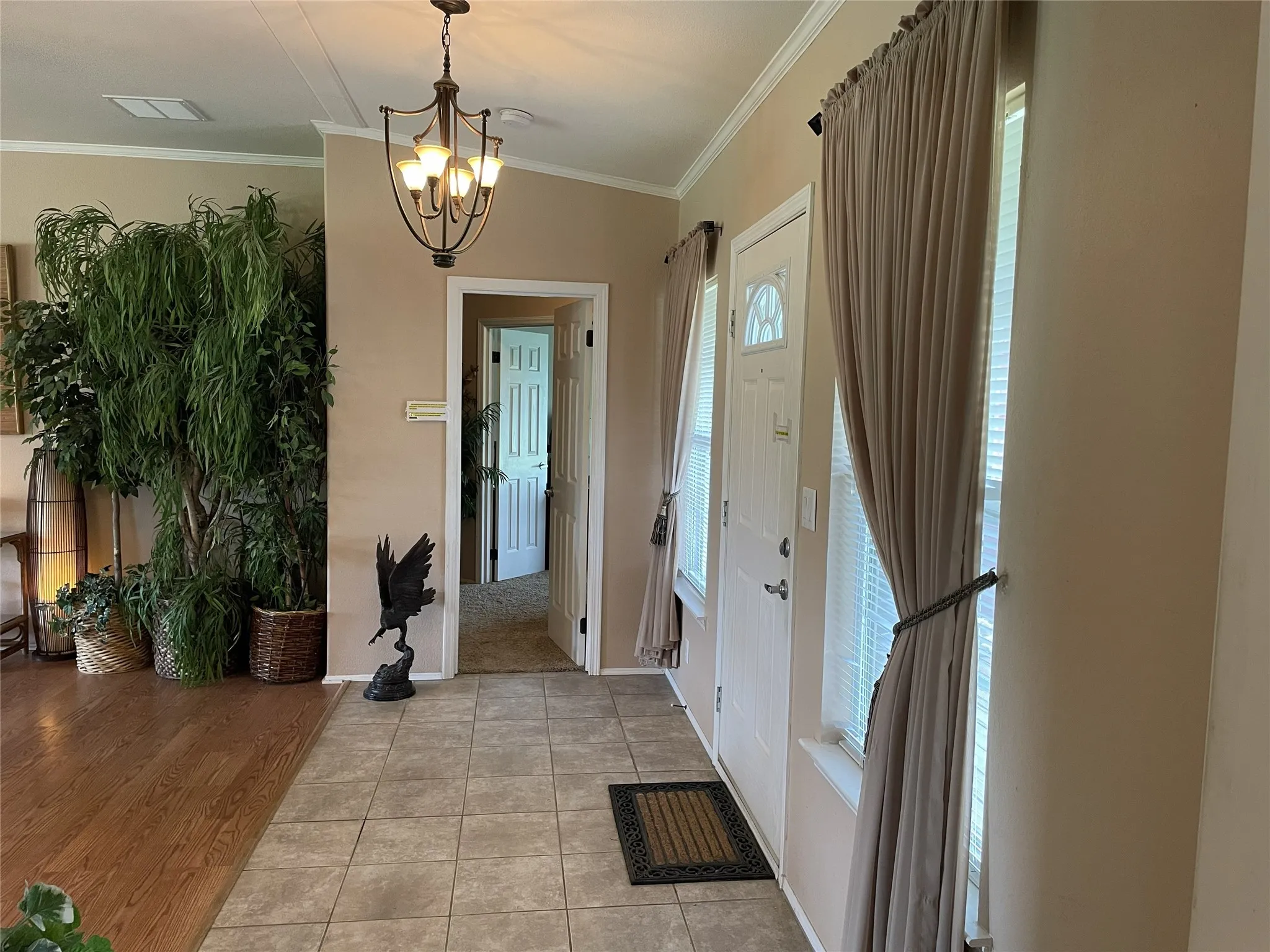Front entrance off of the covered front porch