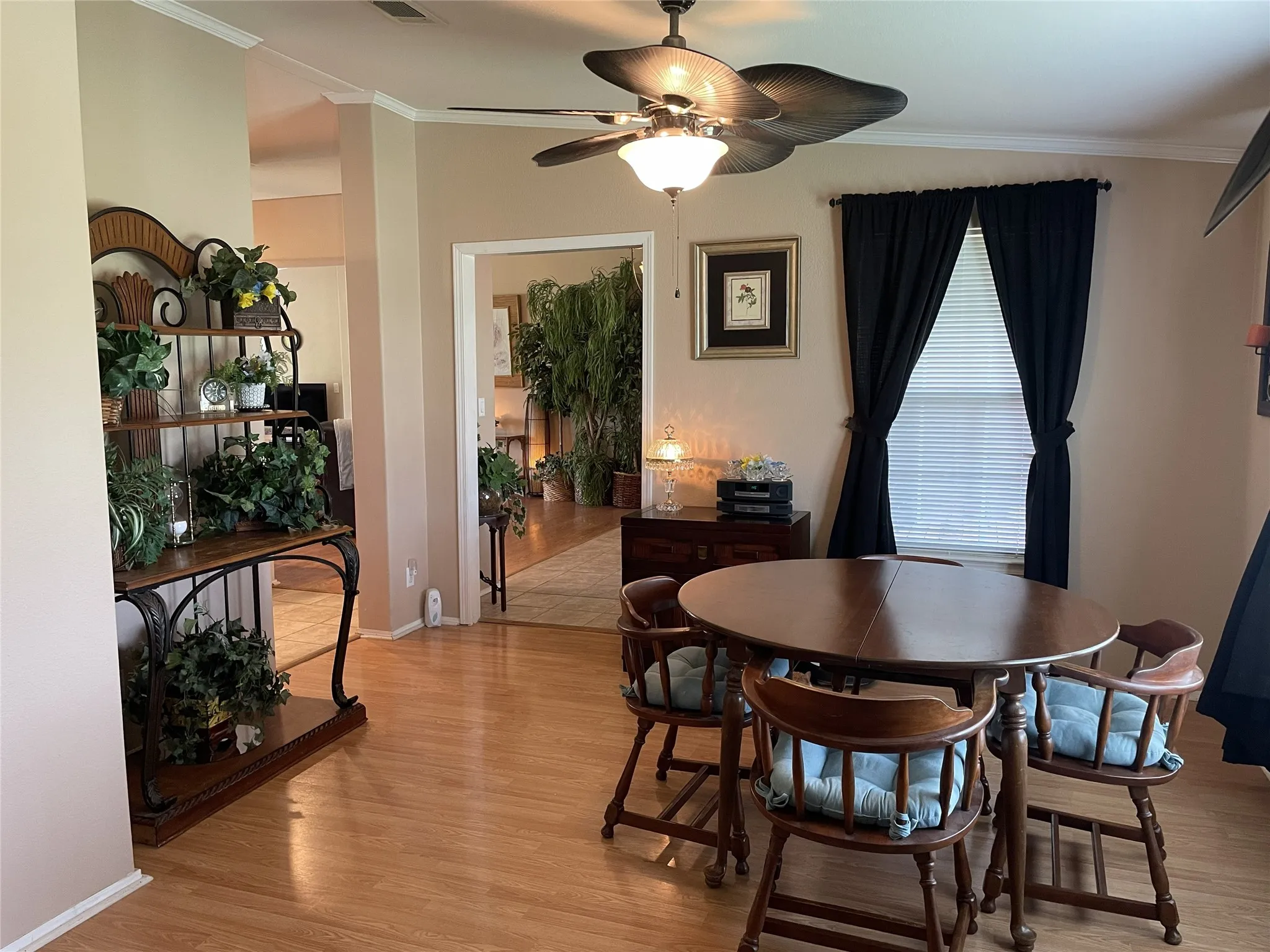 Looking into the open concept living/family room & kitchen