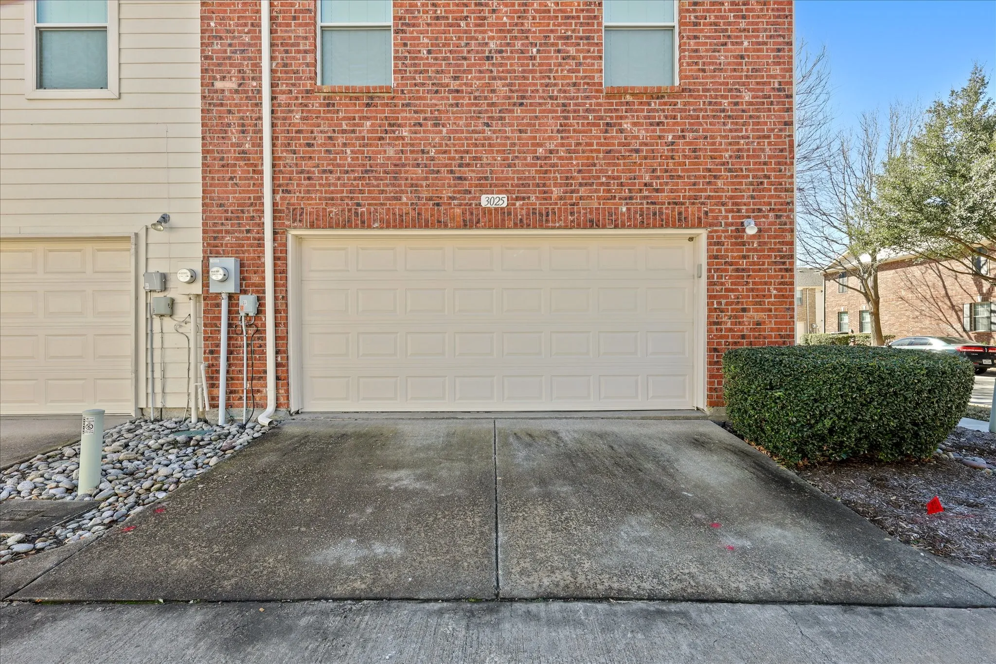 Garage with driveway
