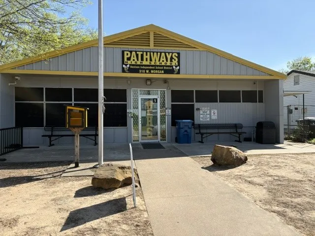 West side covered walkway.