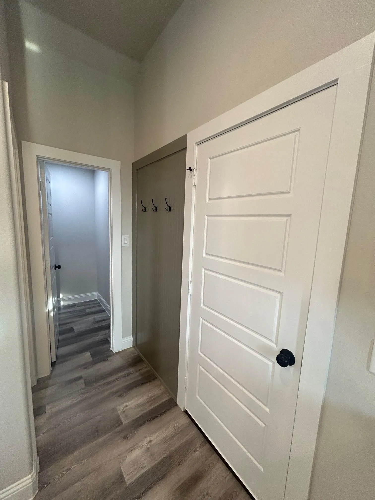 Mudroom wall for hanging