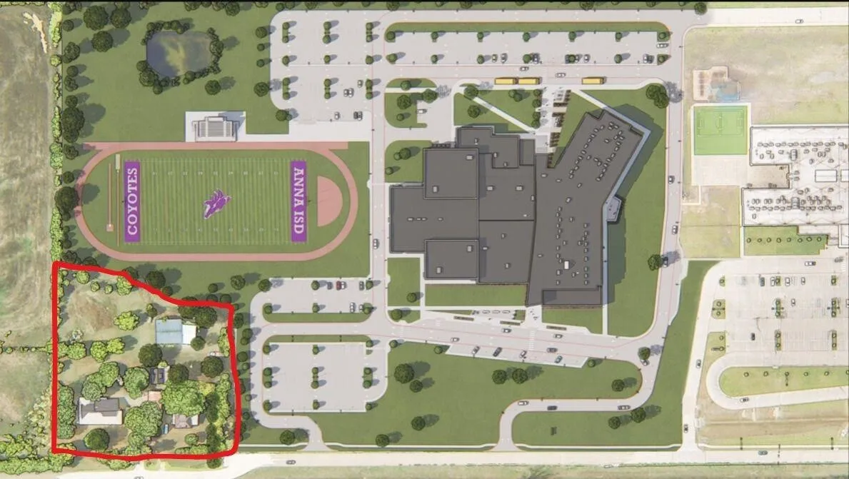 Graphic shows aerial view of Property Lines