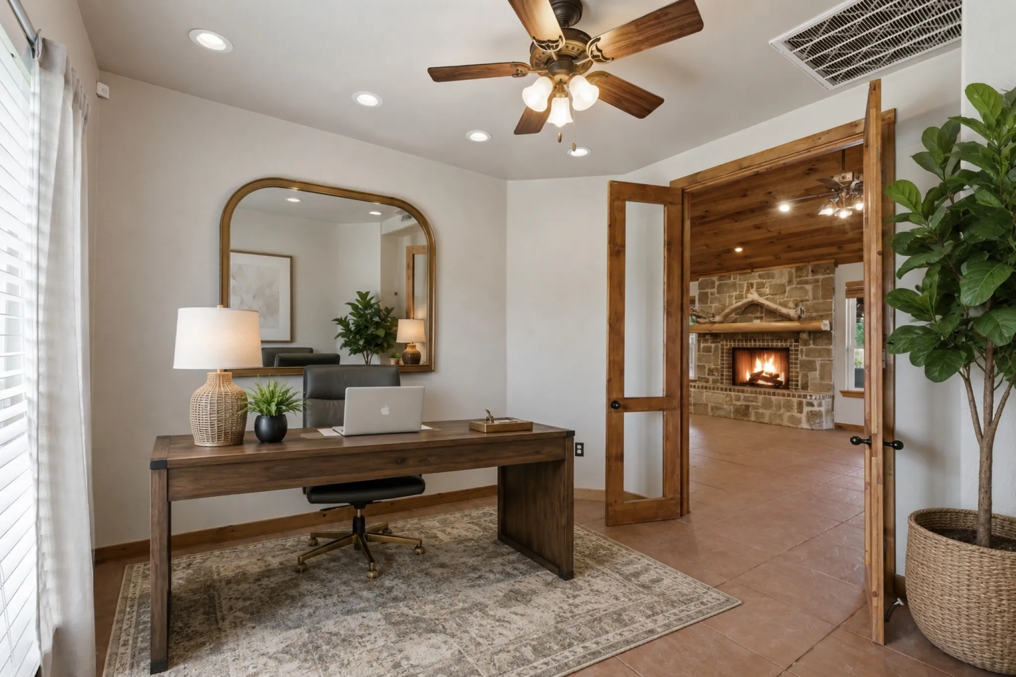 Working from home in your dedicated home office.