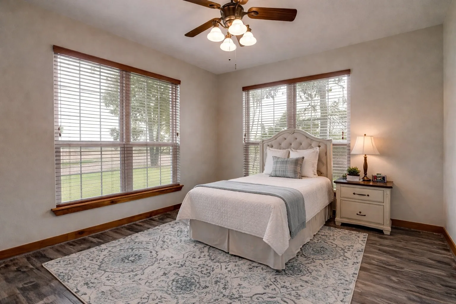 Front bedroom lightly staged.