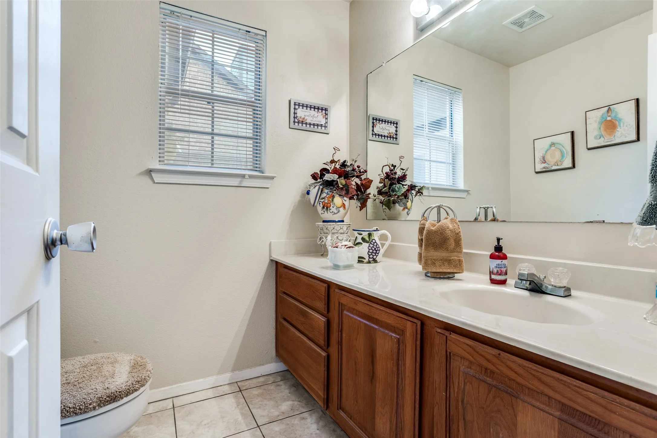 Large half bath for guest.