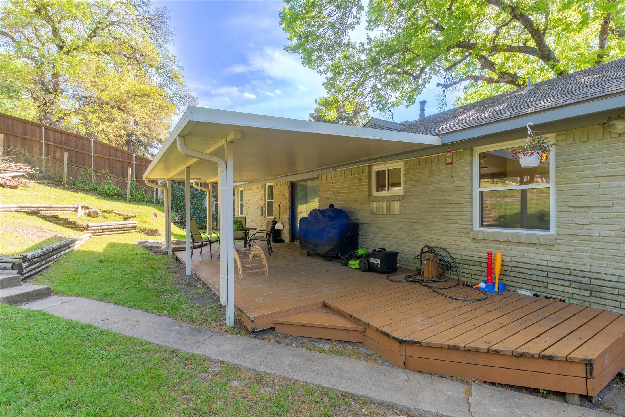 Deck with area for grilling