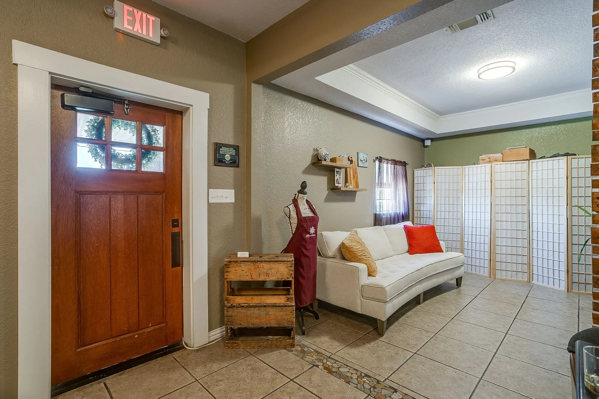 The interior is cozy and updated providing a lovely backdrop for any business.