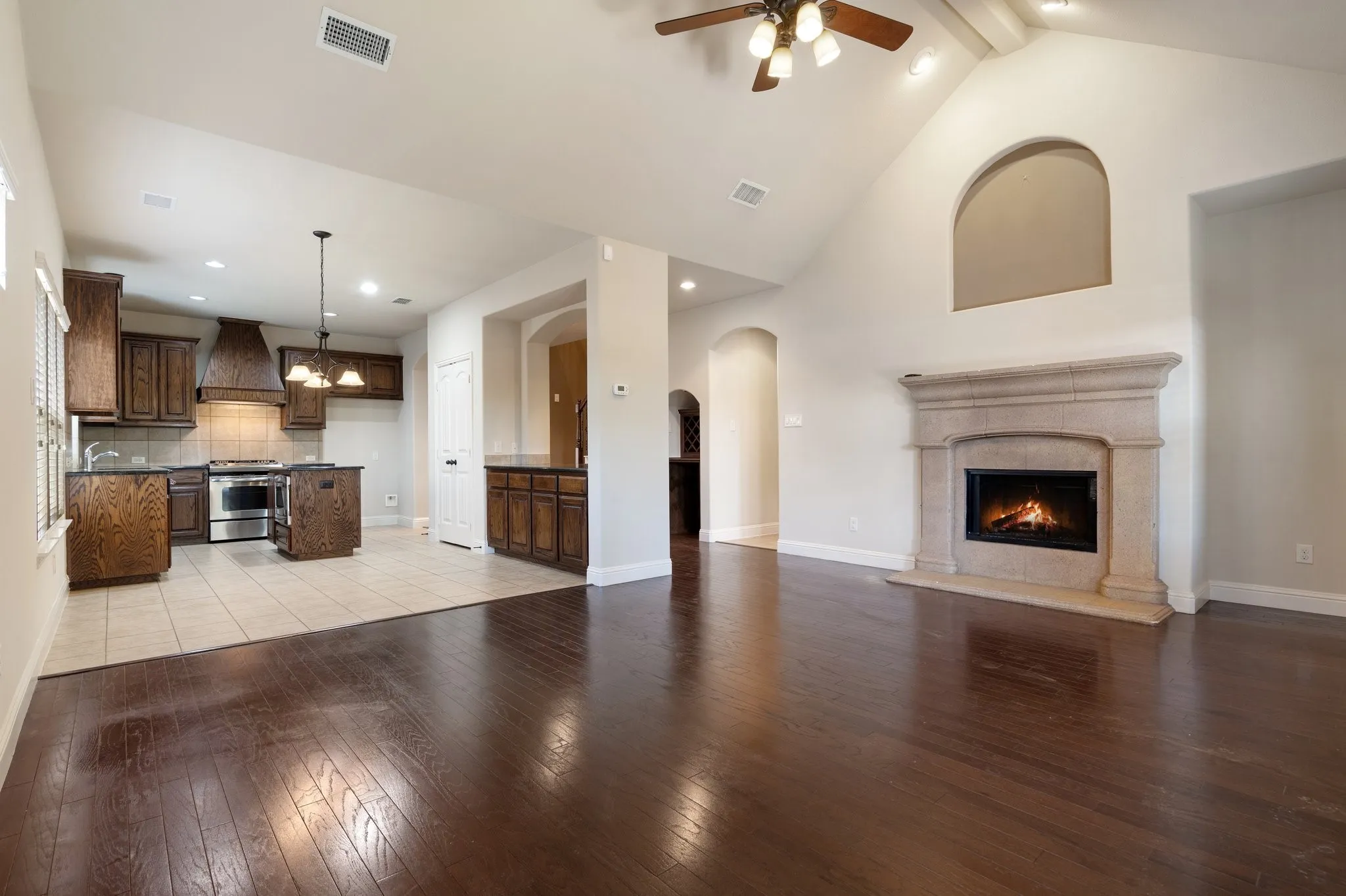 Real hardwood floors in living area