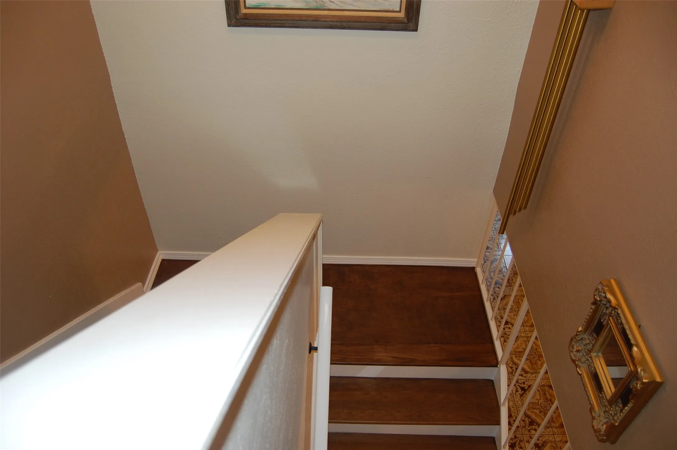 View from Wood Stairs with Split Landing