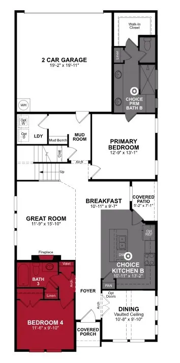 Beazer Homes Treeline Alpine Floorplan.