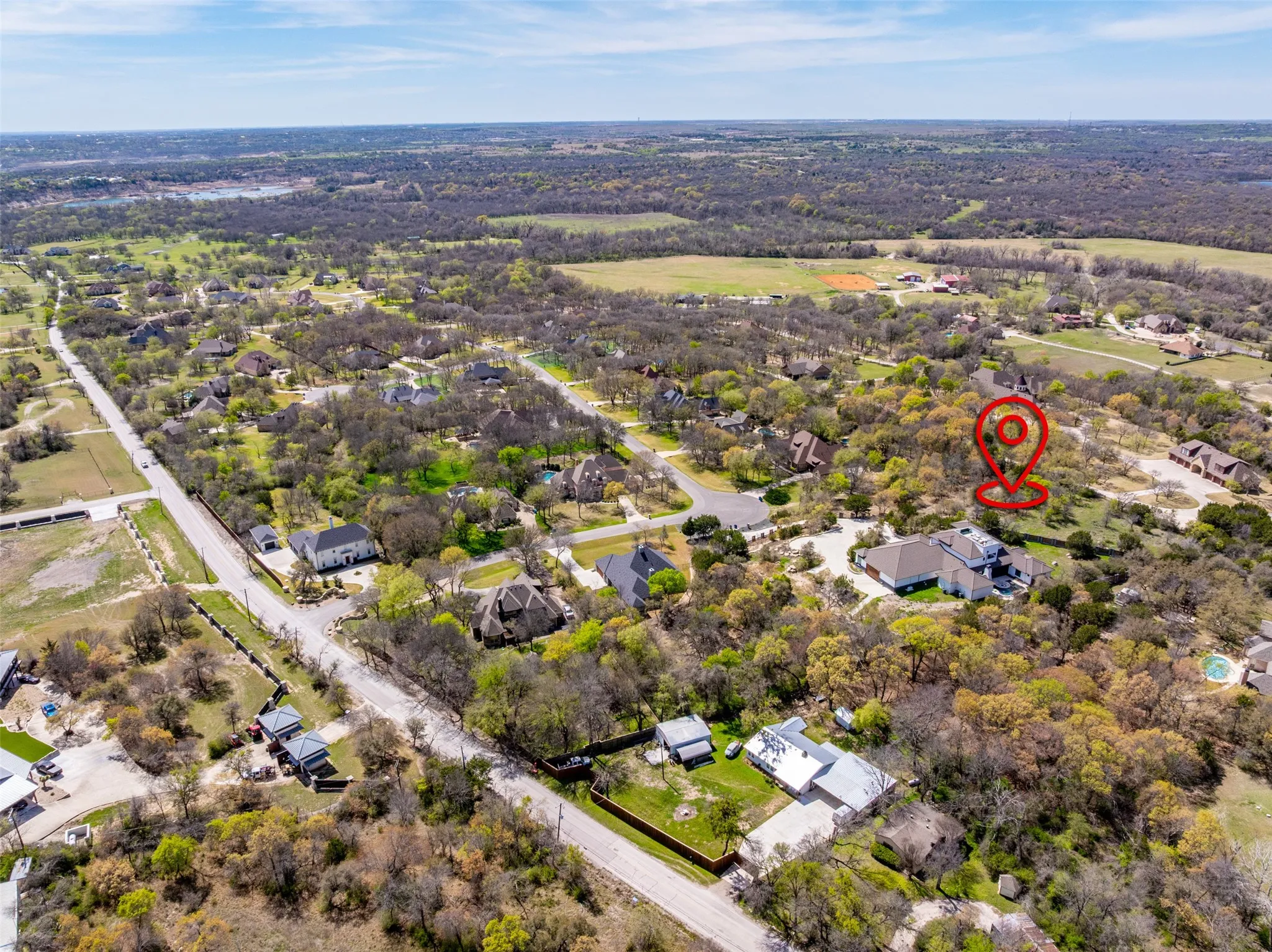 Aerial view of residential area