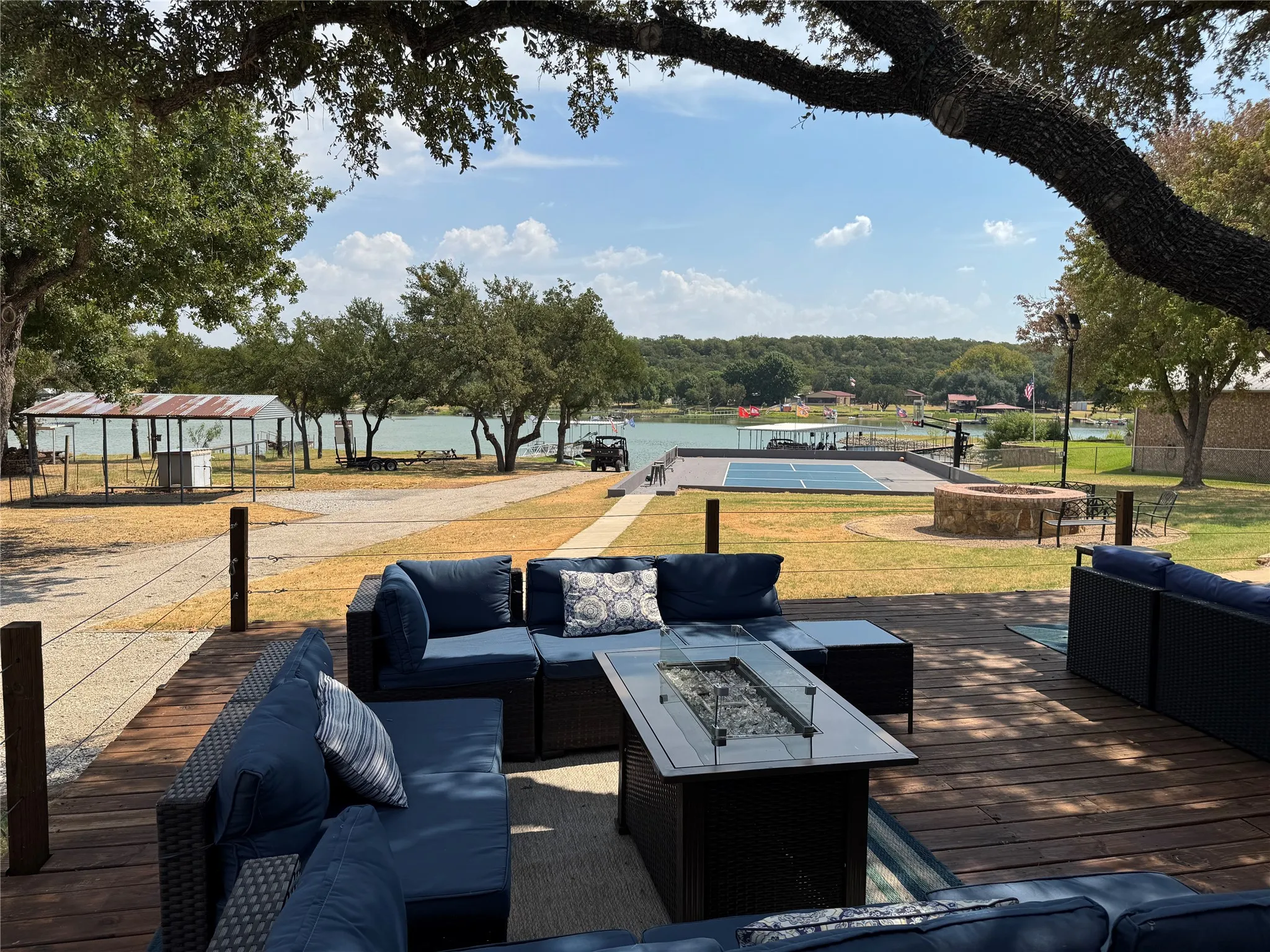 Deck area with lakeview