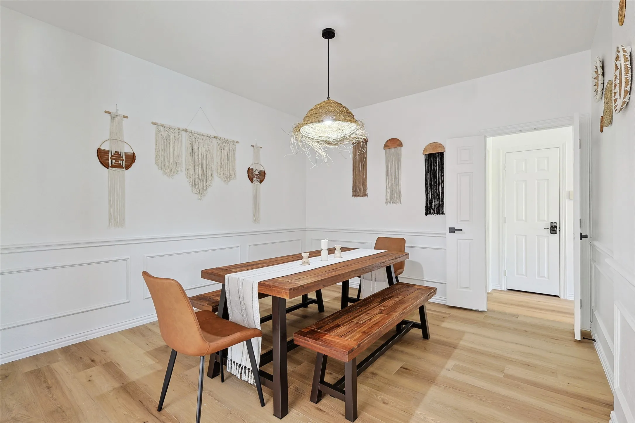 Dining space featuring light hardwood / wood-style flooring