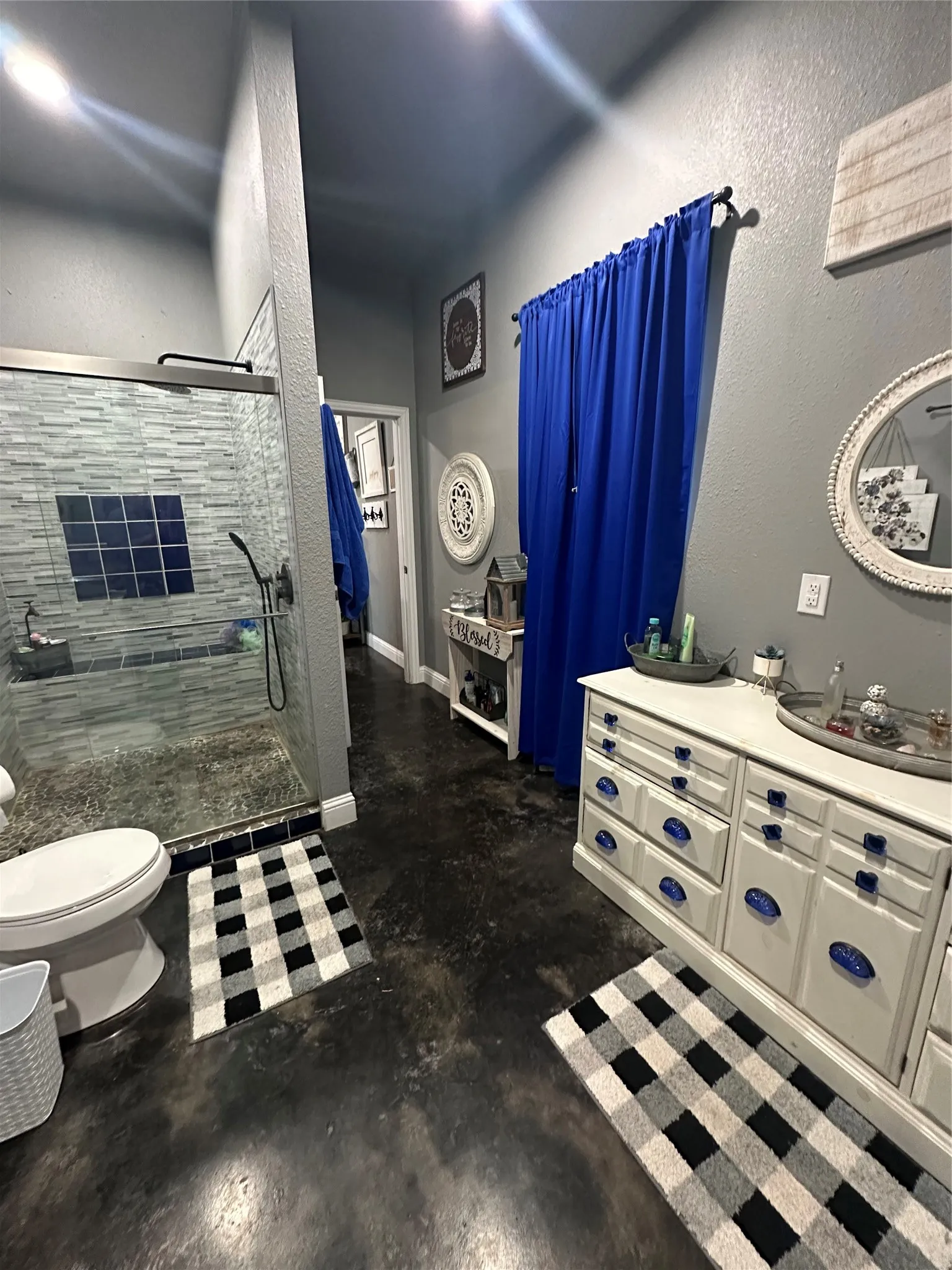 Large bath with walk in shower