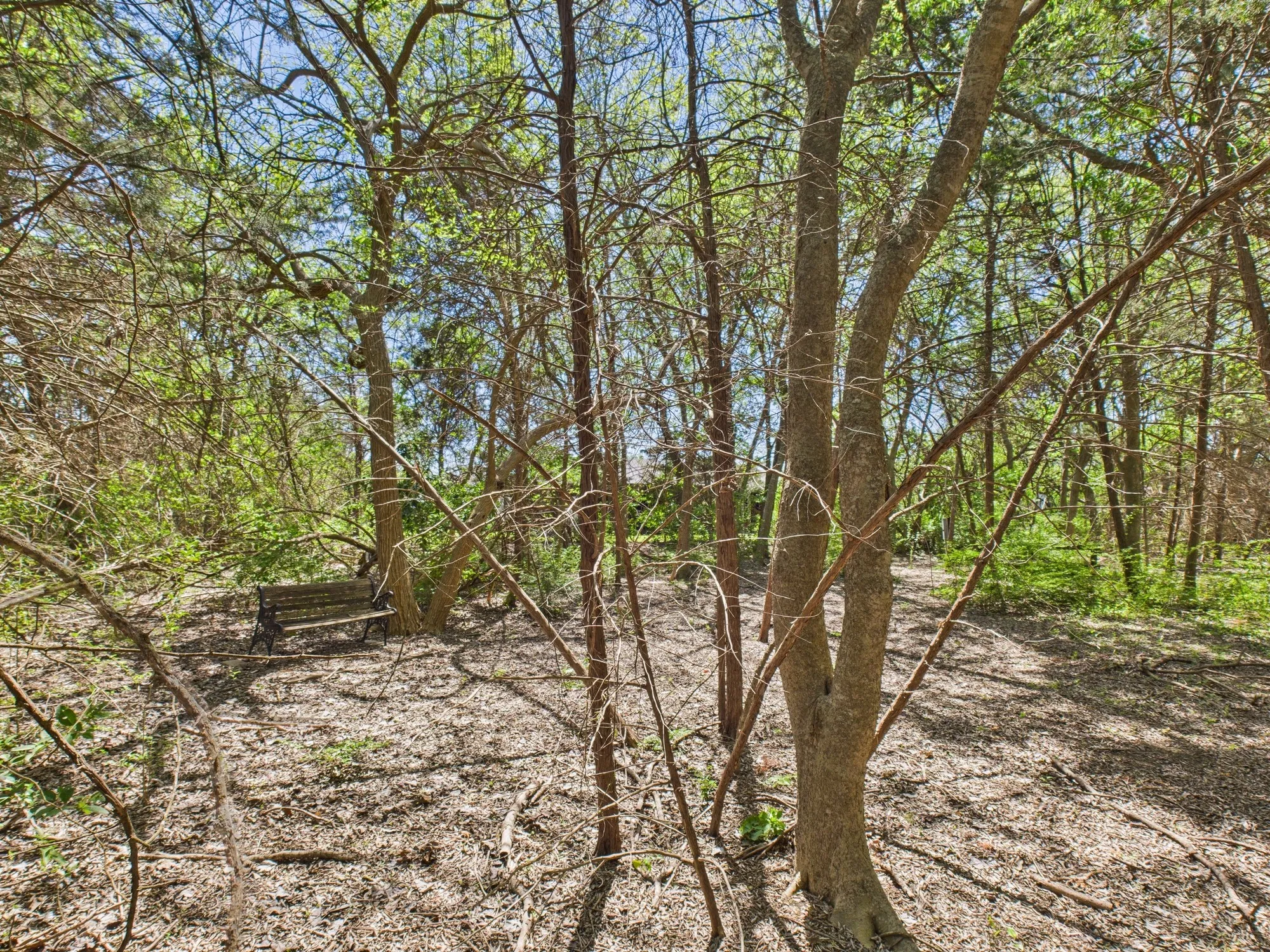 dry river bed runs along side of the house