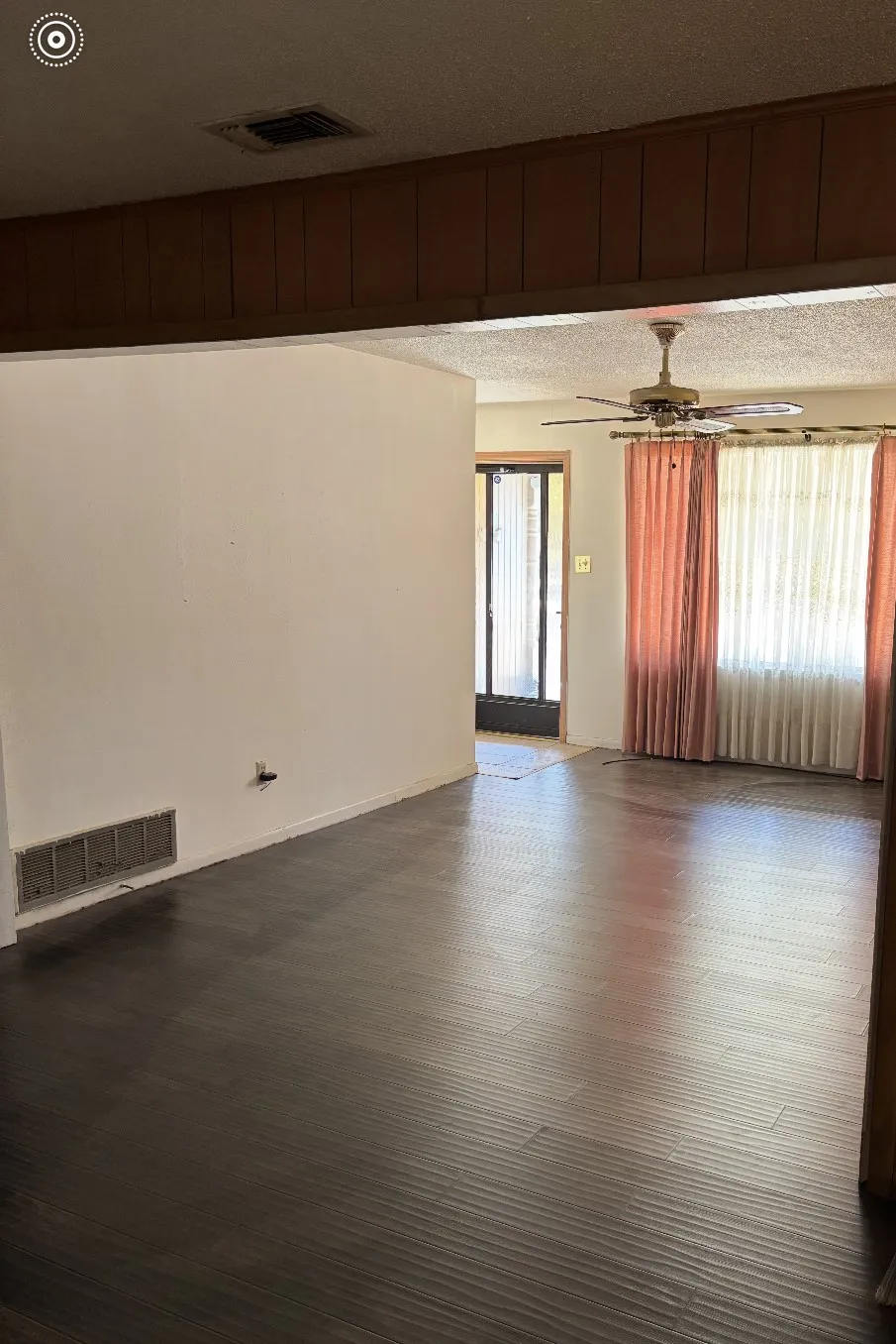 view from dinning into living room