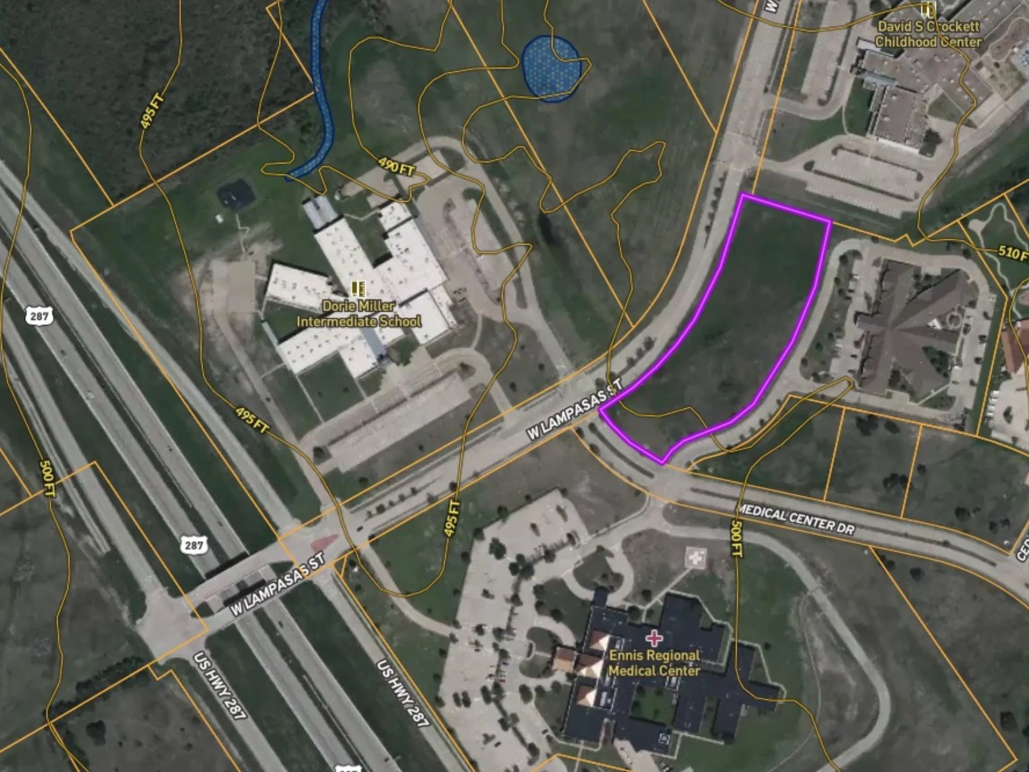 Aerial view of property's location