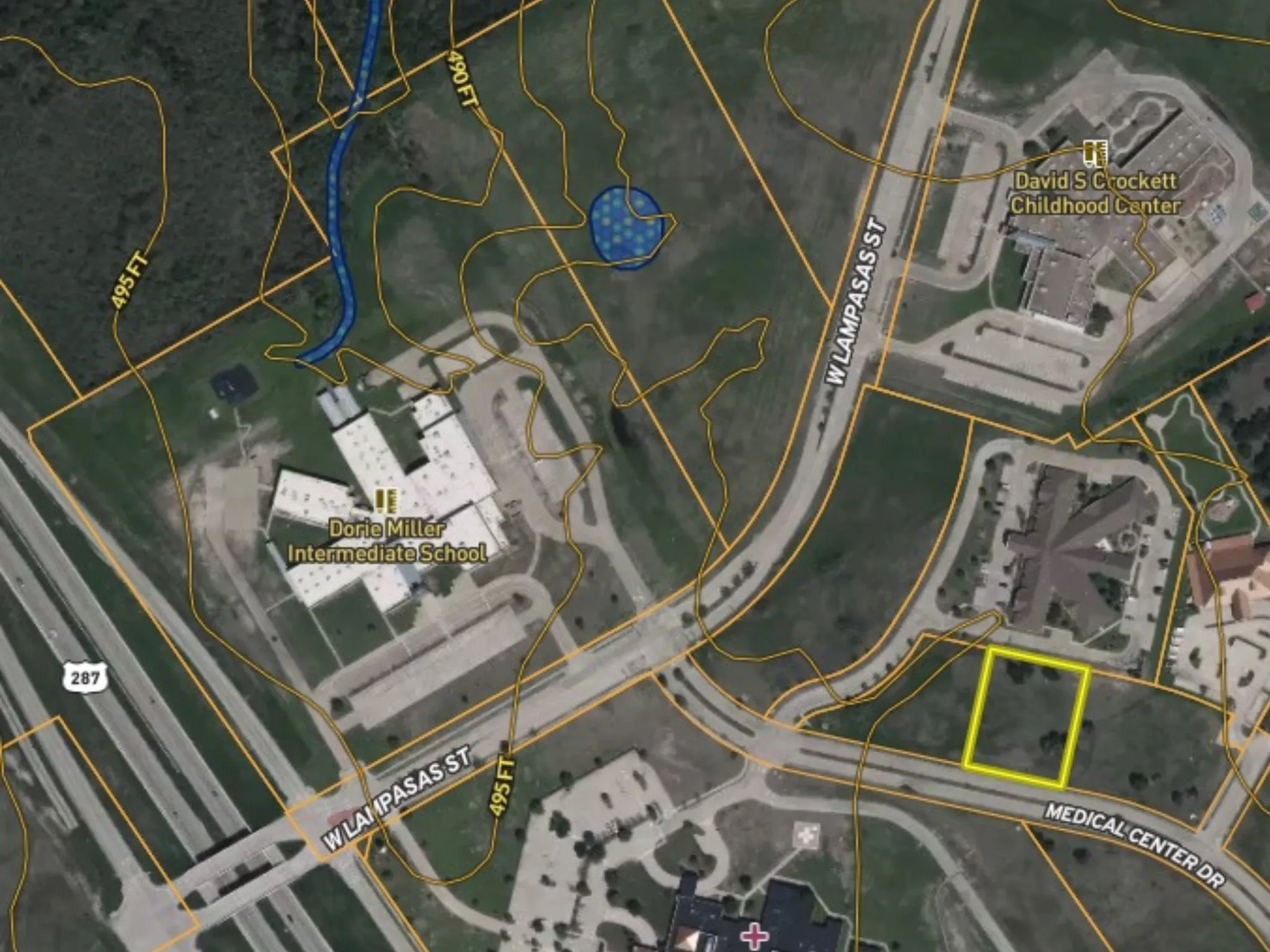 Aerial view of property's location