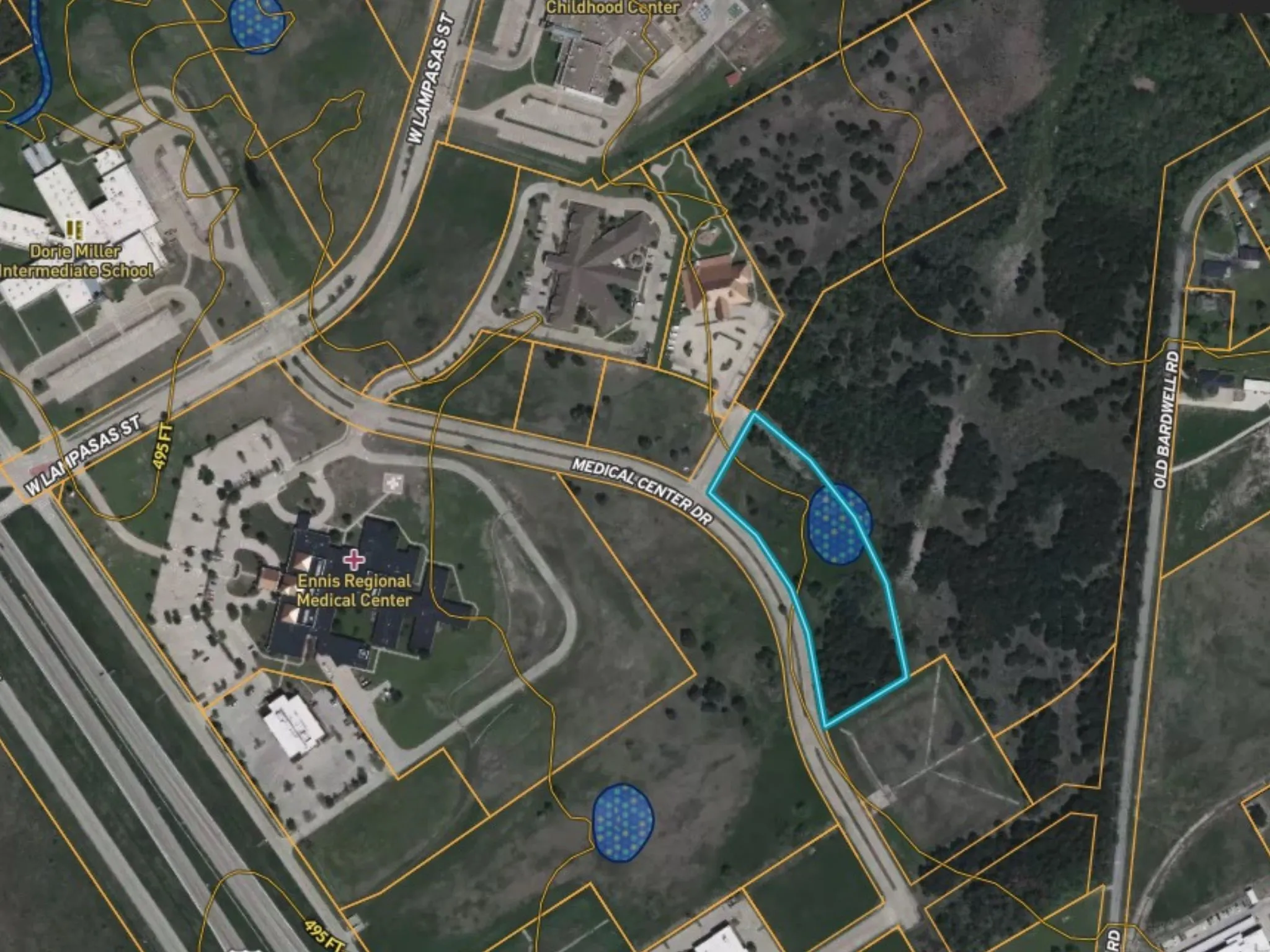 Aerial overview of property's location