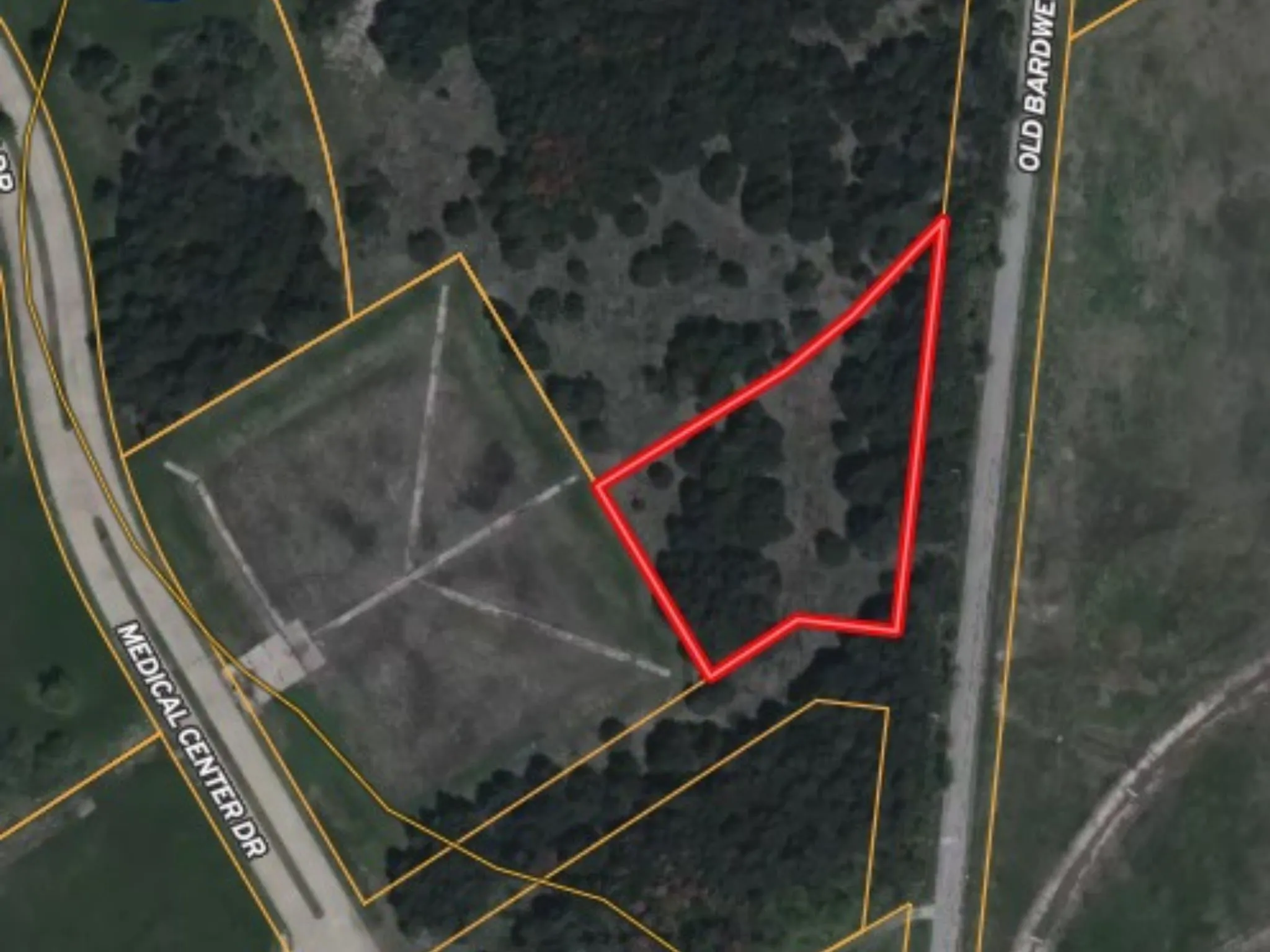 Aerial map of property and surrounding area
