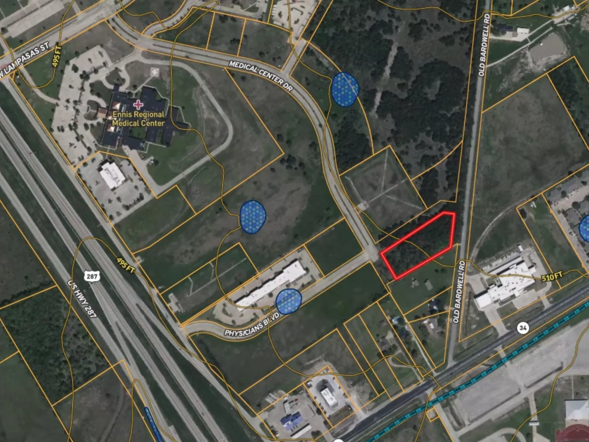 Aerial overview of property's location
