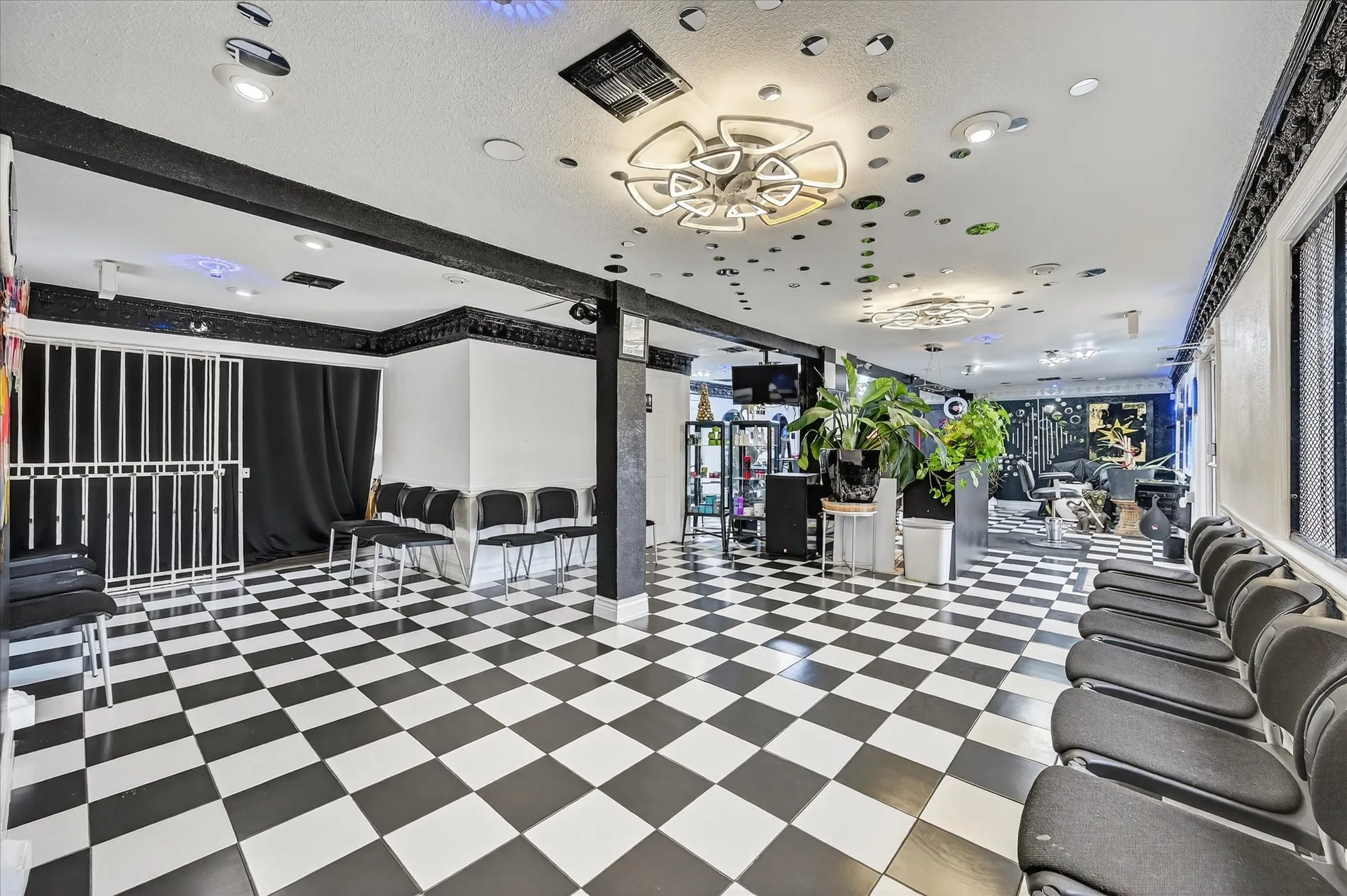 Waiting area with ample seating.
