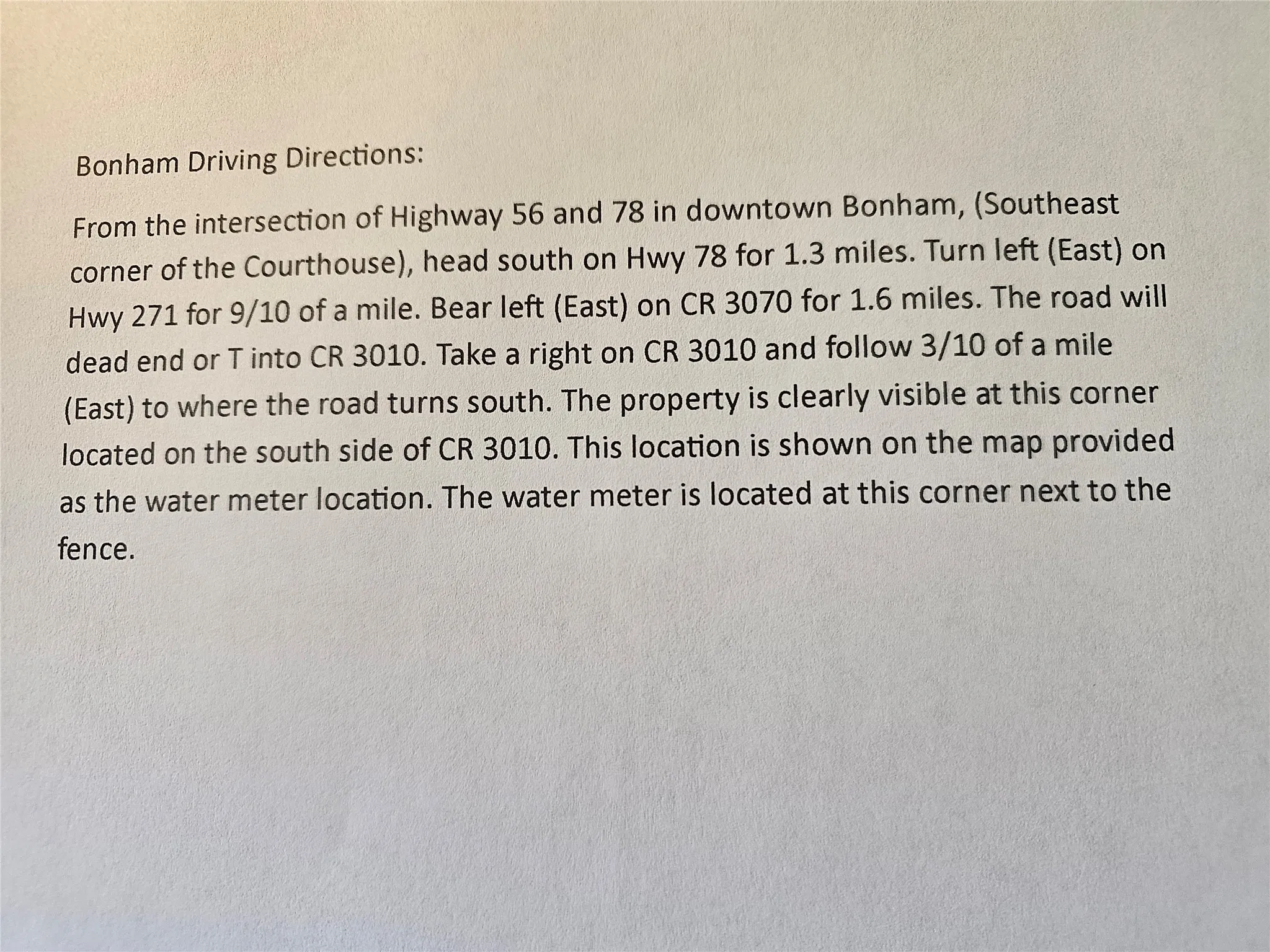 Driving Directions