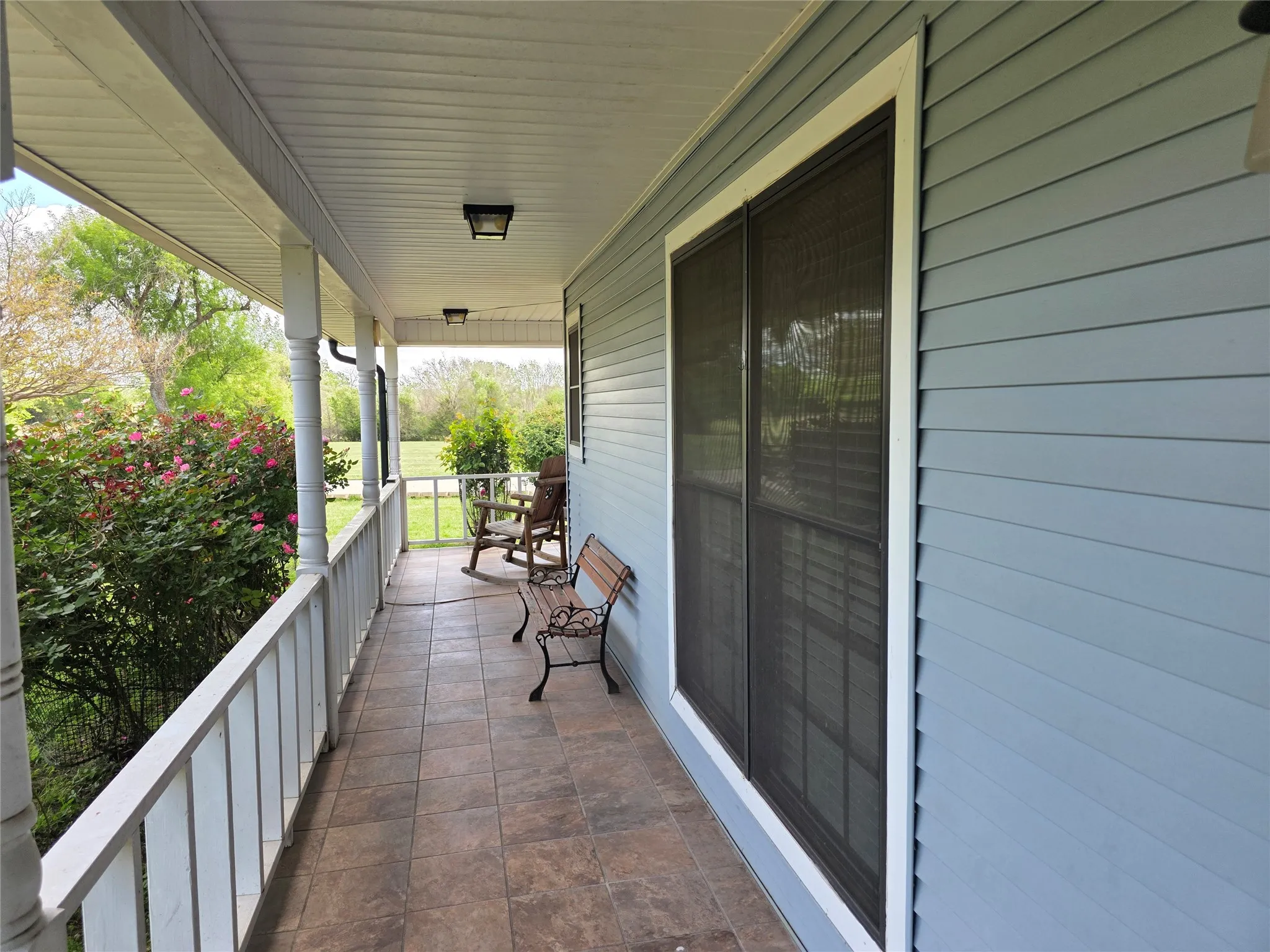 View of covered porch